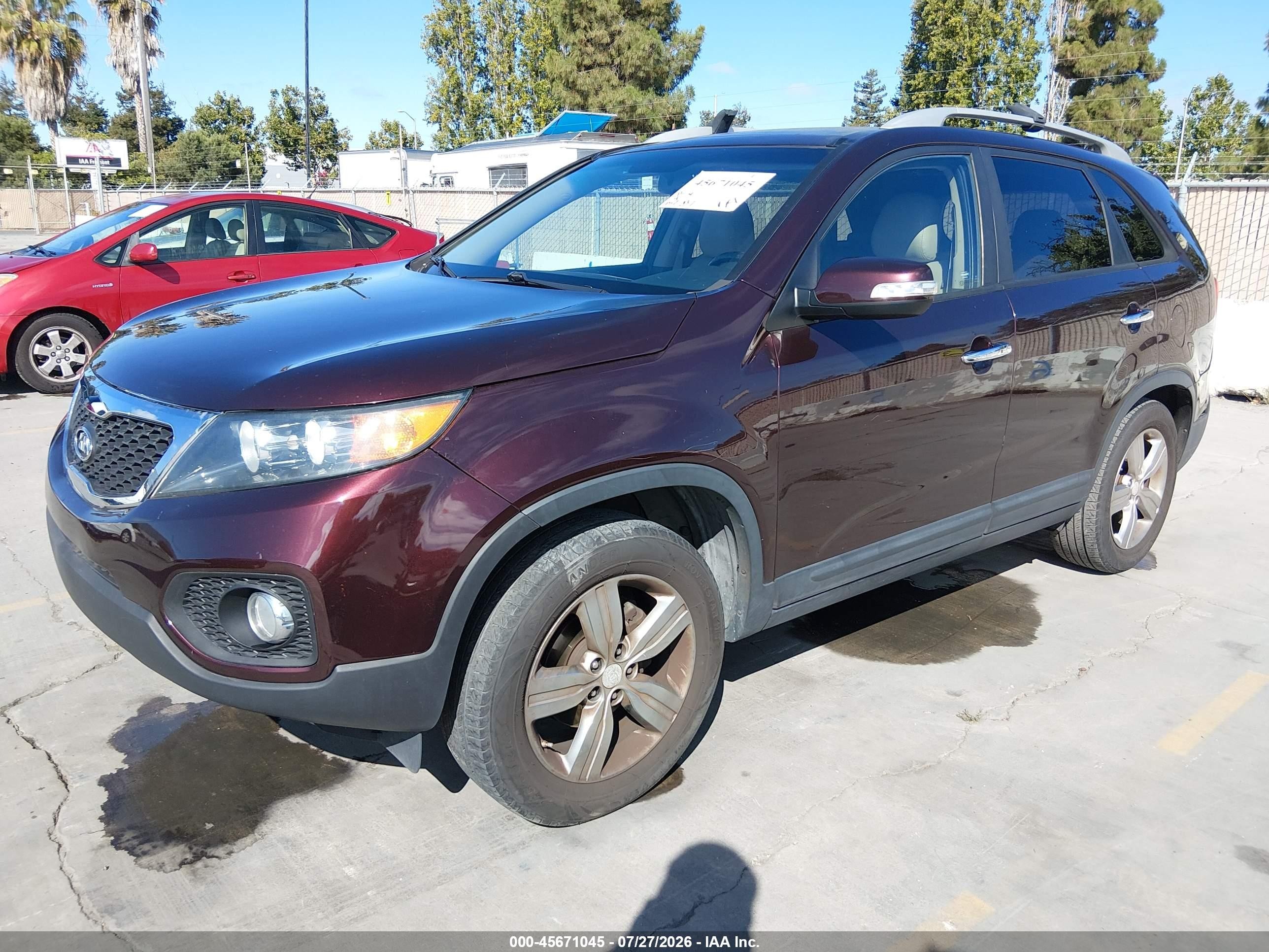 2013 Kia Sorento Ex V6 Beige vin: 5XYKU4A2XDG342995