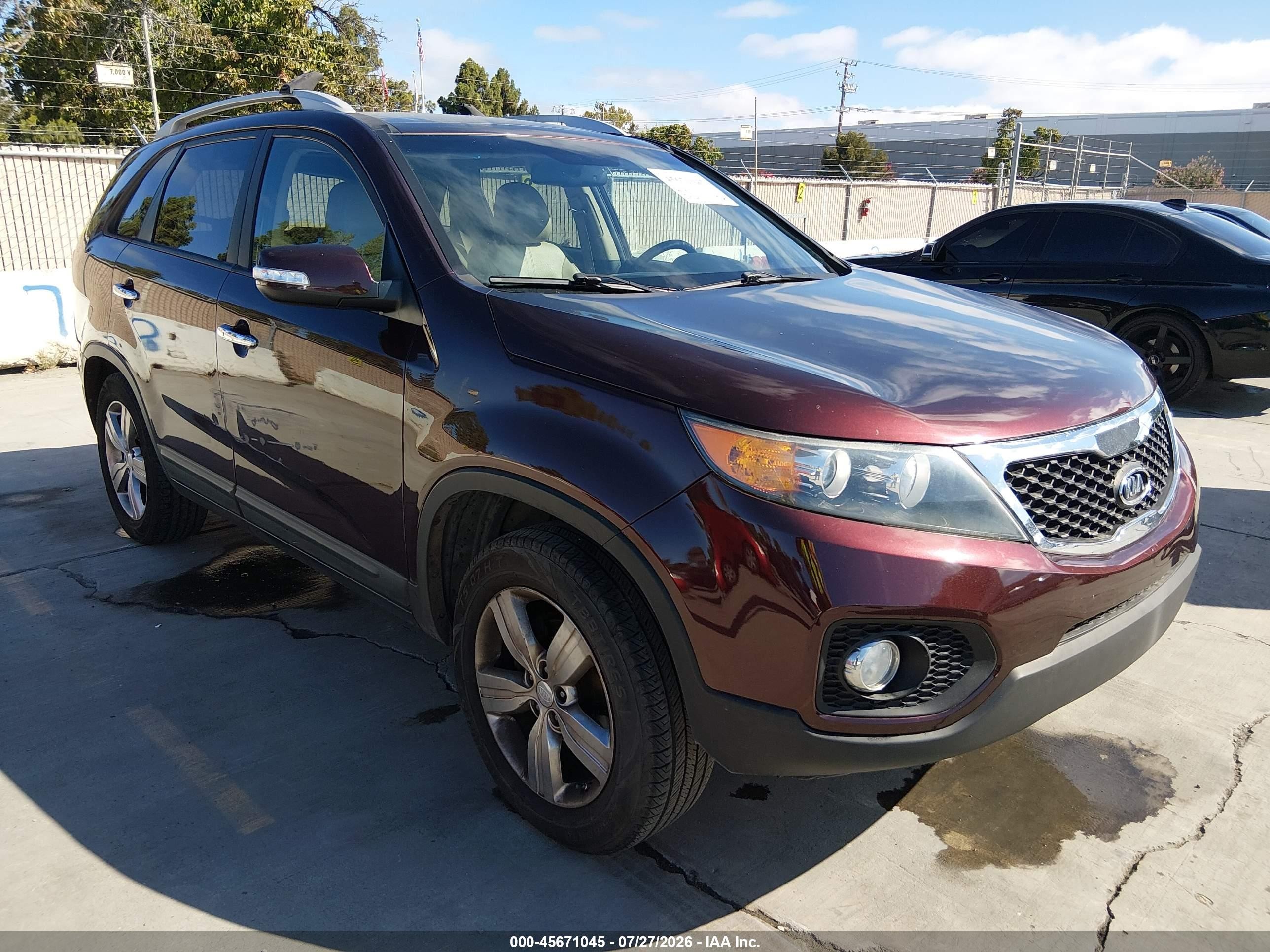 2013 Kia Sorento Ex V6 Beige vin: 5XYKU4A2XDG342995