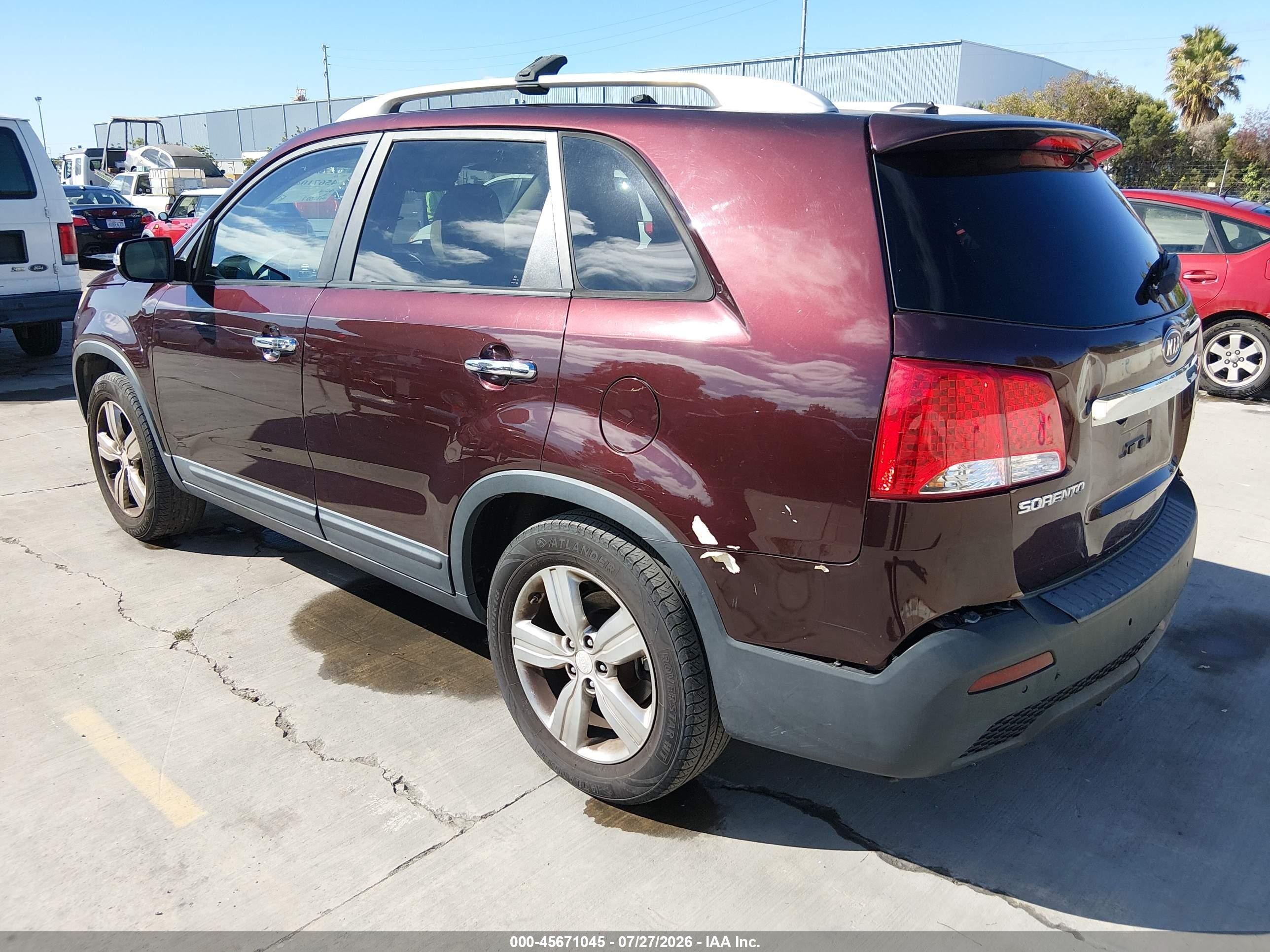 2013 Kia Sorento Ex V6 Beige vin: 5XYKU4A2XDG342995