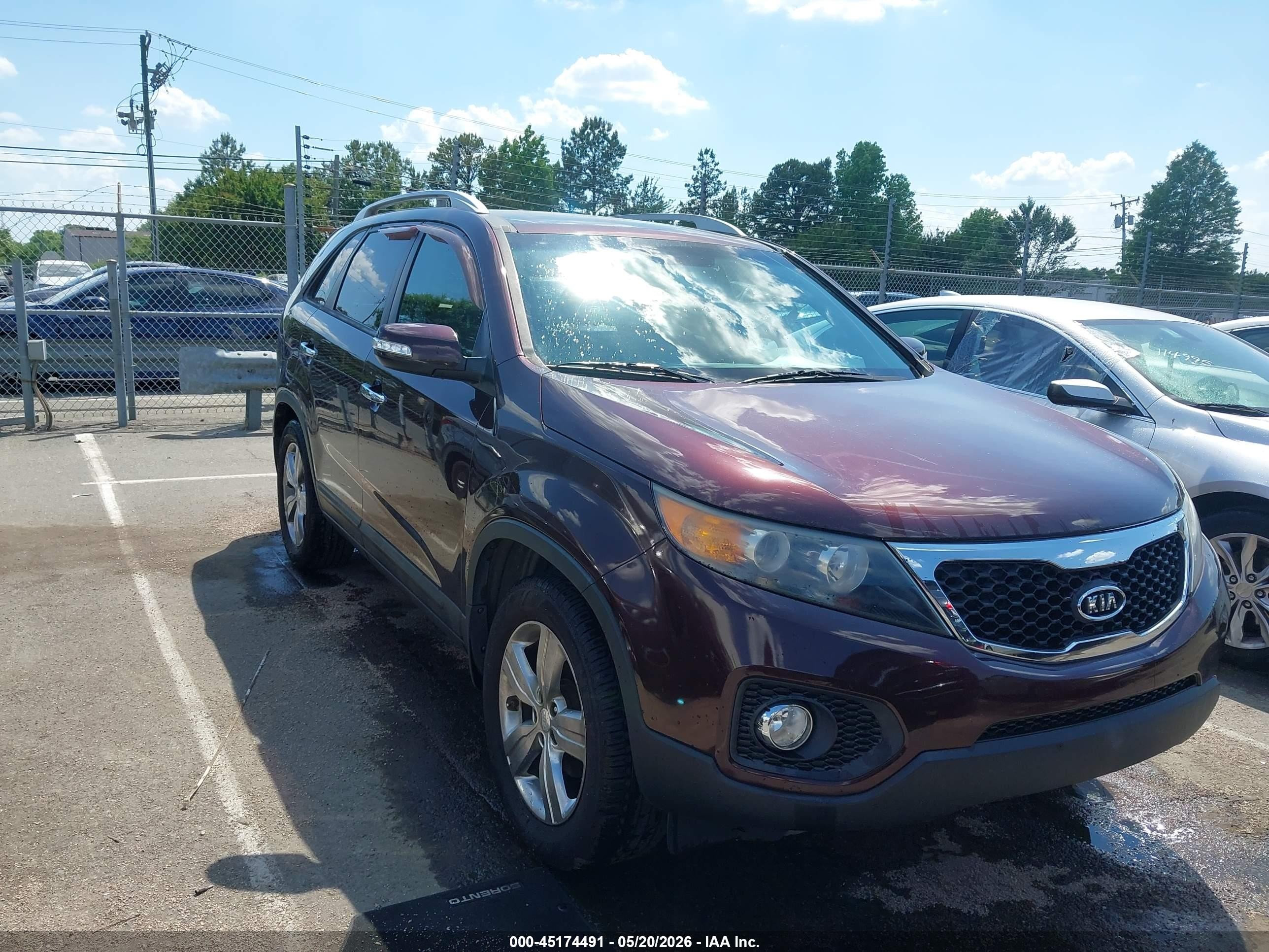 2013 Kia Sorento Ex V6 Burgundy vin: 5XYKU4A2XDG391307