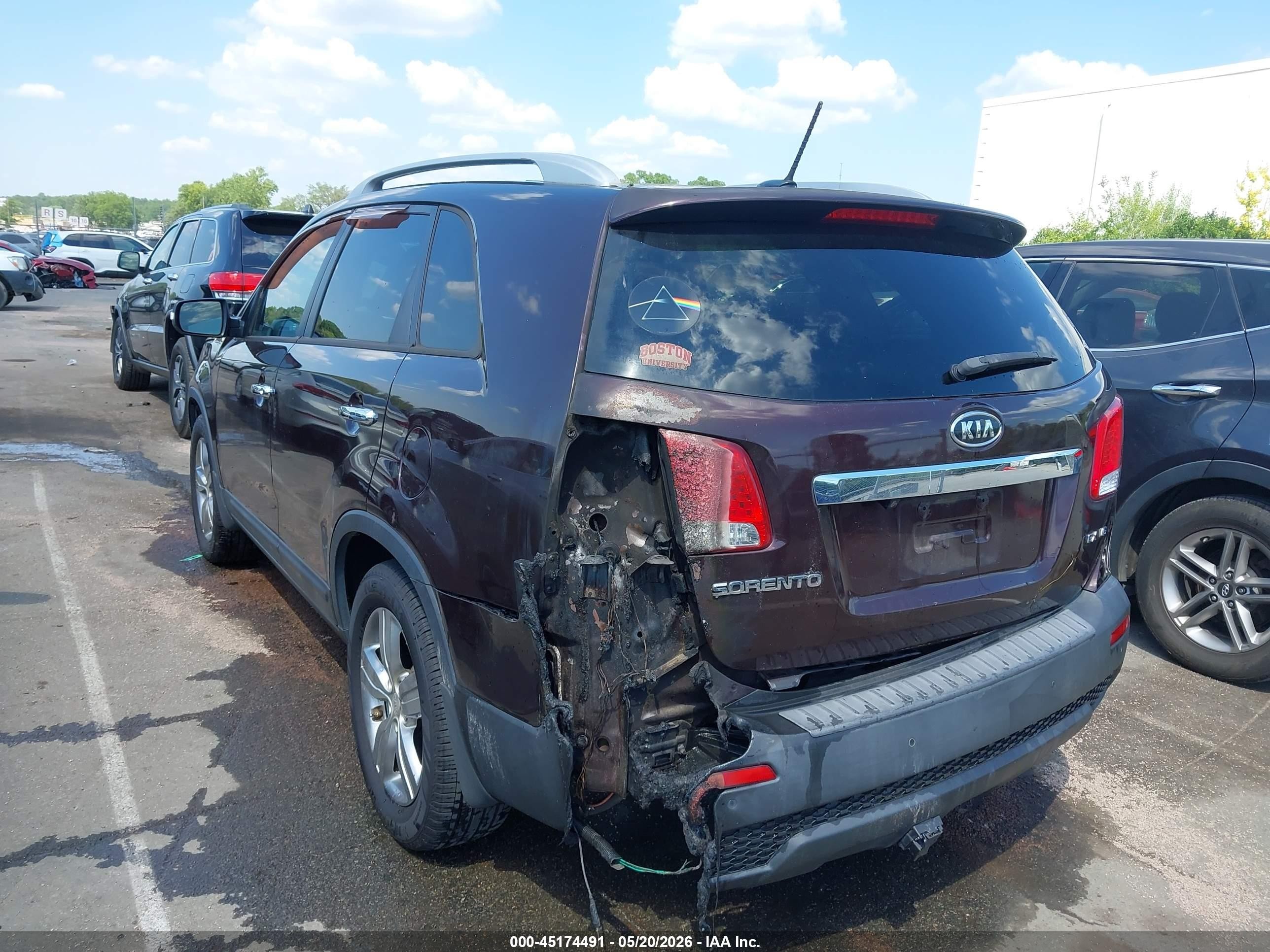 2013 Kia Sorento Ex V6 Burgundy vin: 5XYKU4A2XDG391307