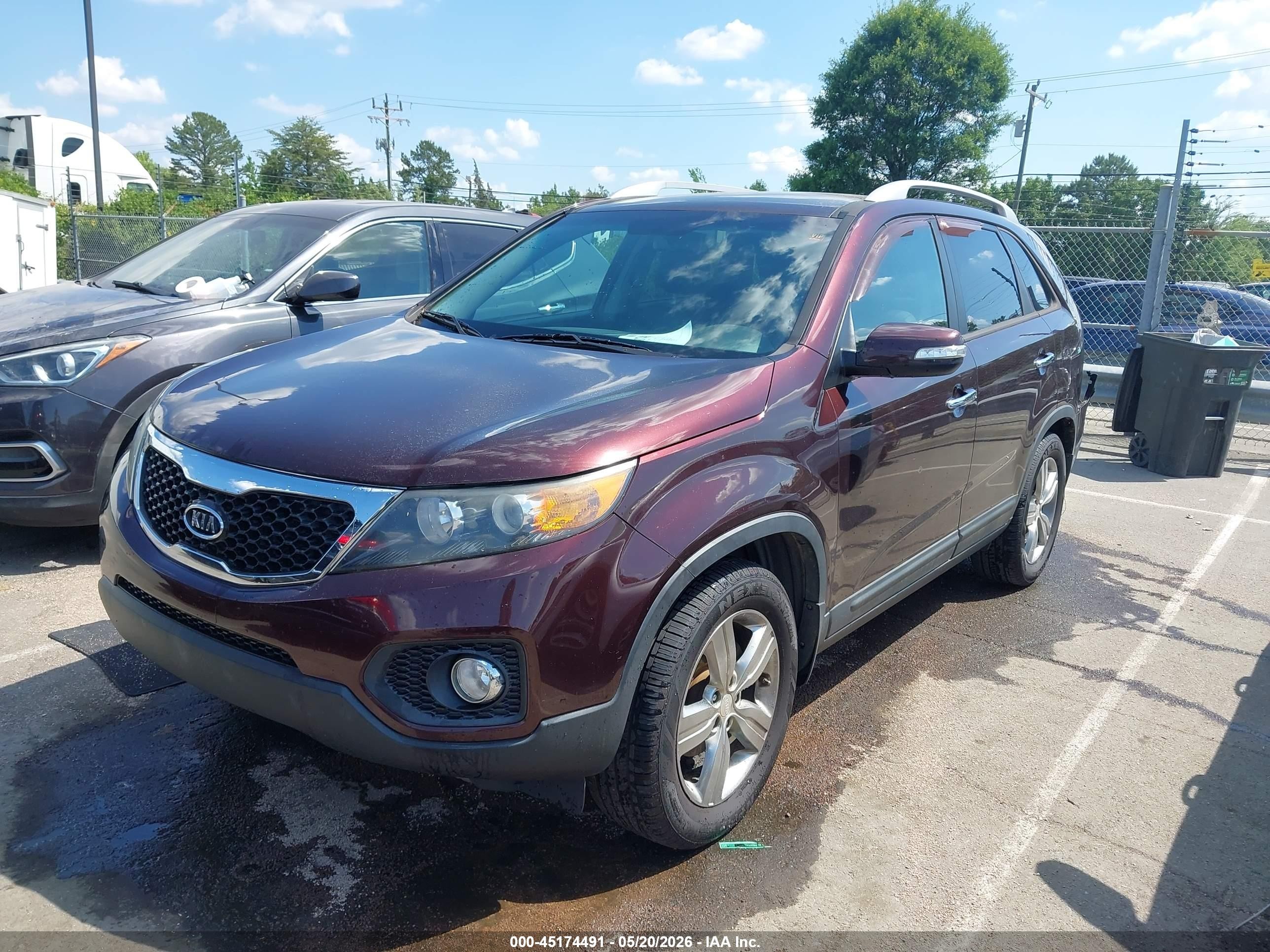 2013 Kia Sorento Ex V6 Burgundy vin: 5XYKU4A2XDG391307