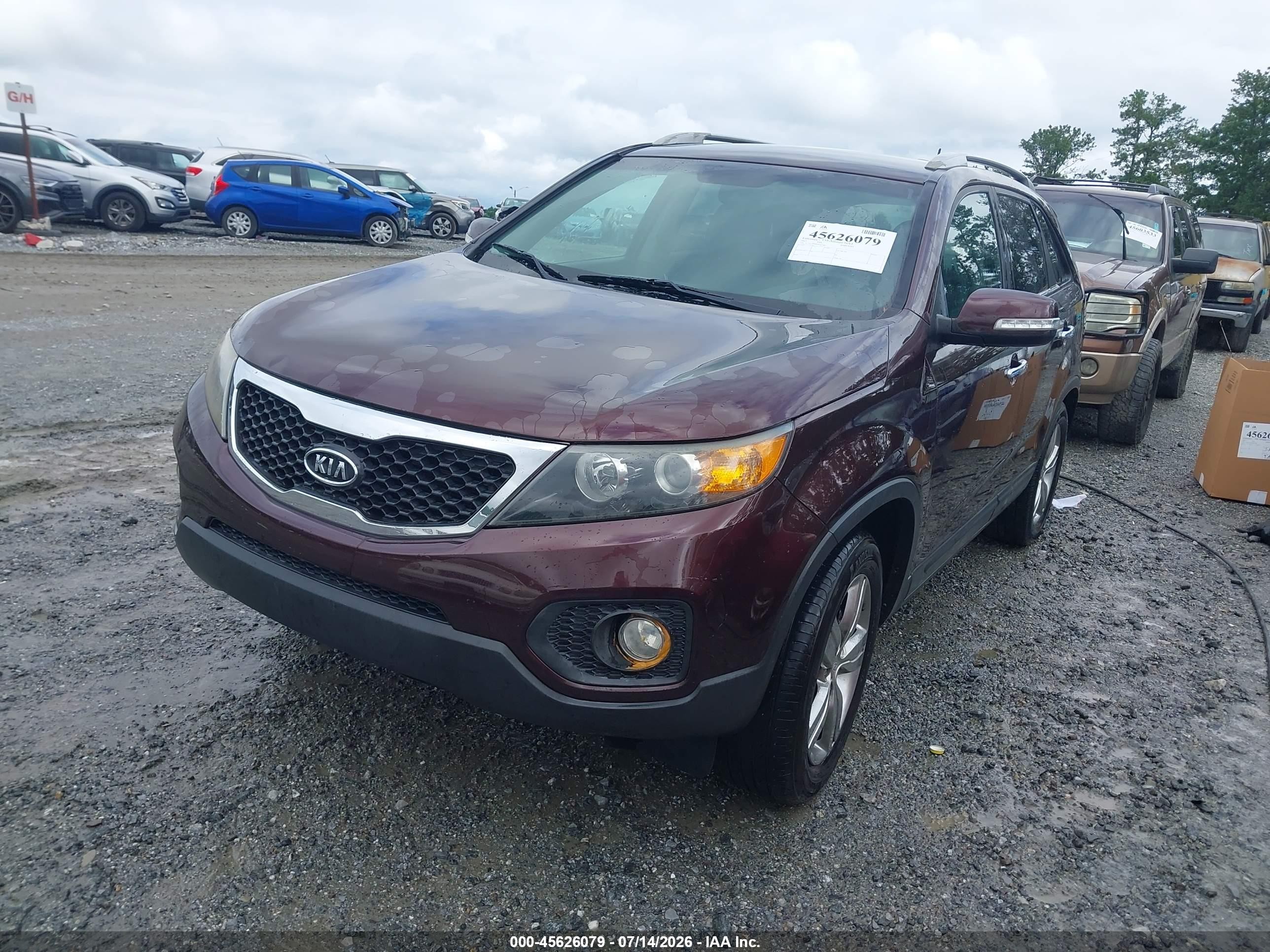 2012 Kia Sorento Ex Бордовый vin: 5XYKU4A60CG267788