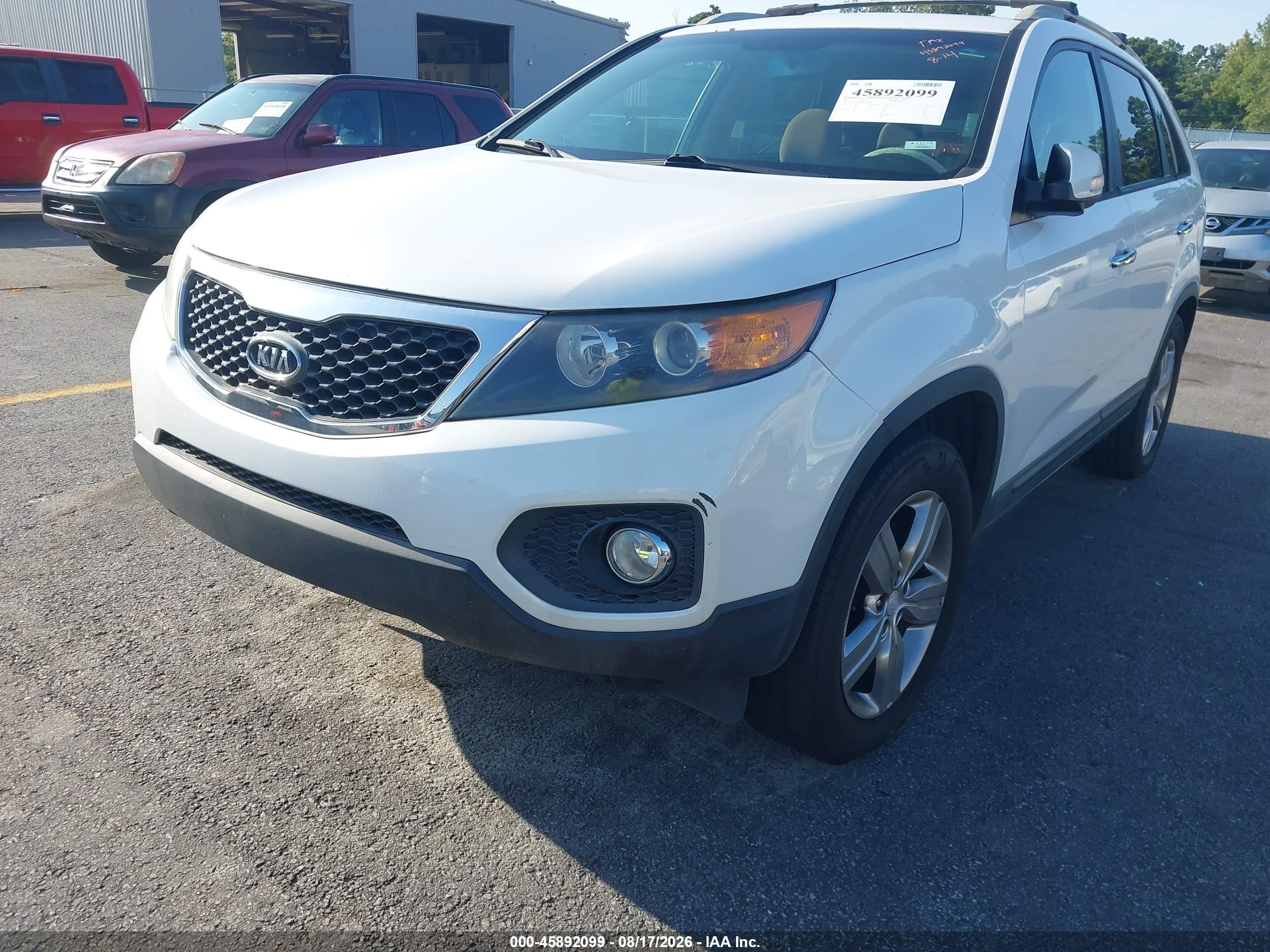 2013 Kia Sorento Ex White vin: 5XYKU4A61DG310472