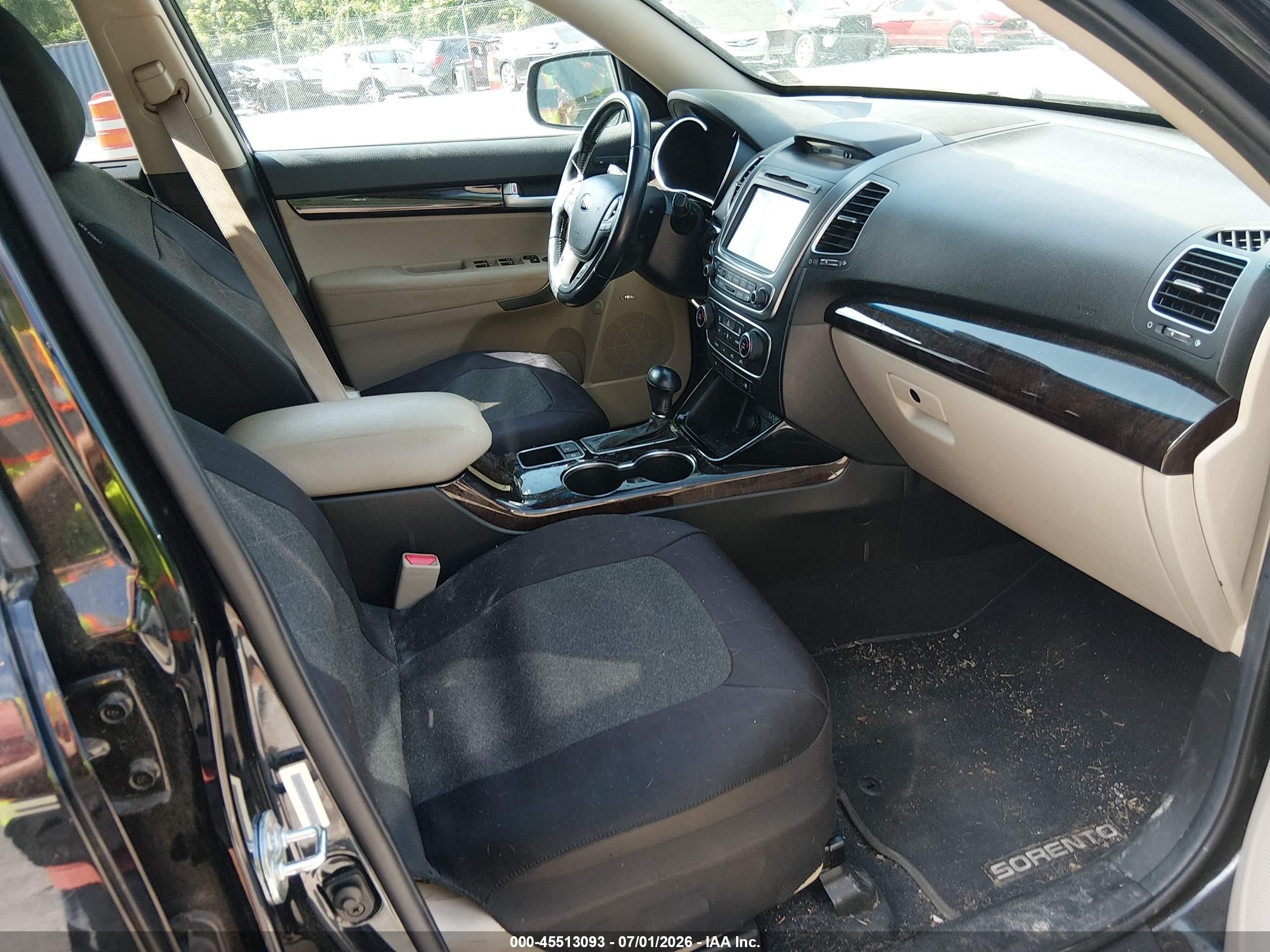 2015 Kia Sorento Ex V6 Black vin: 5XYKU4A70FG587223