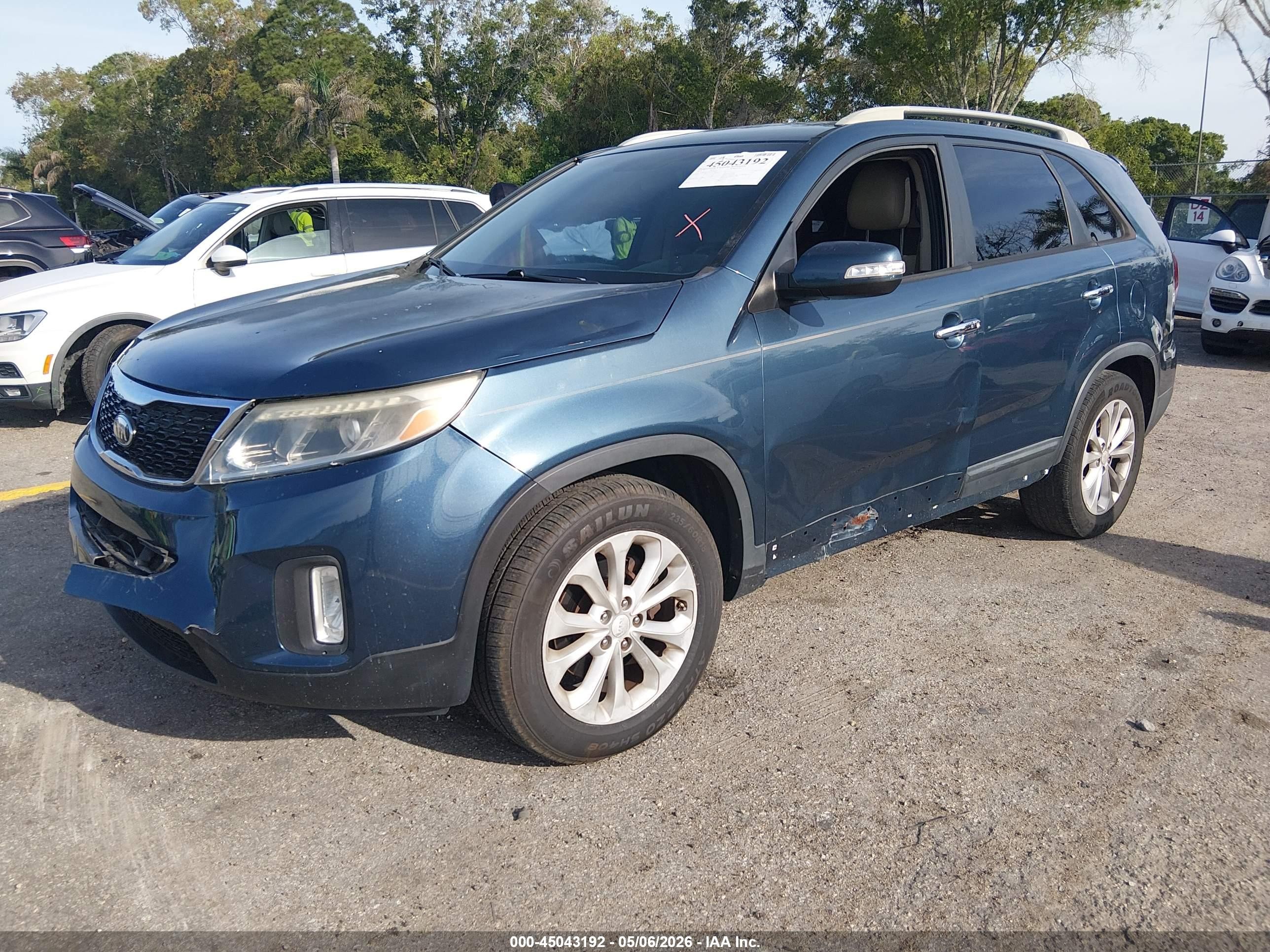 2014 Kia Sorento Ex V6 Blue vin: 5XYKU4A72EG431019