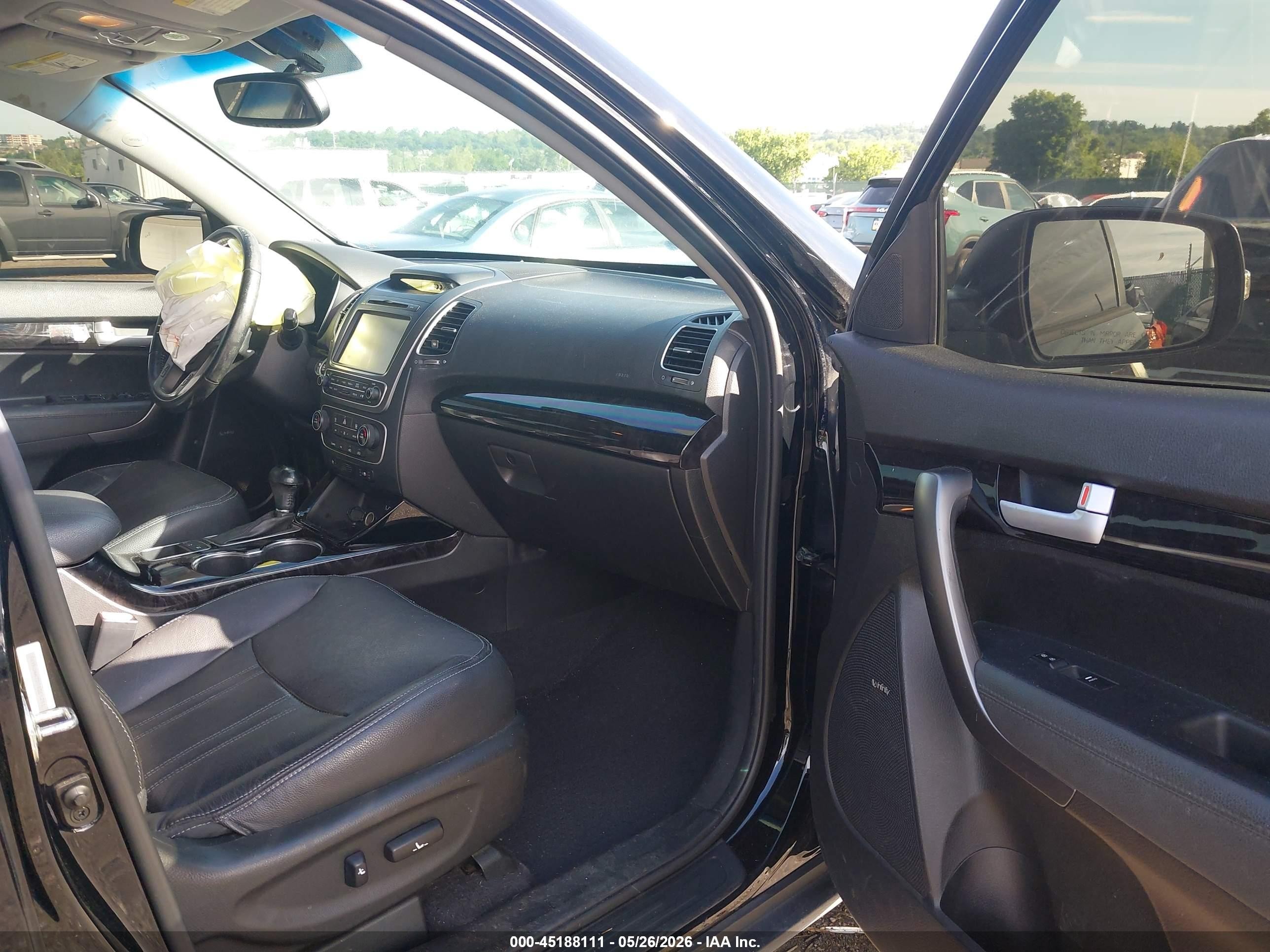 2015 Kia Sorento Ex V6 Black vin: 5XYKU4A73FG585241