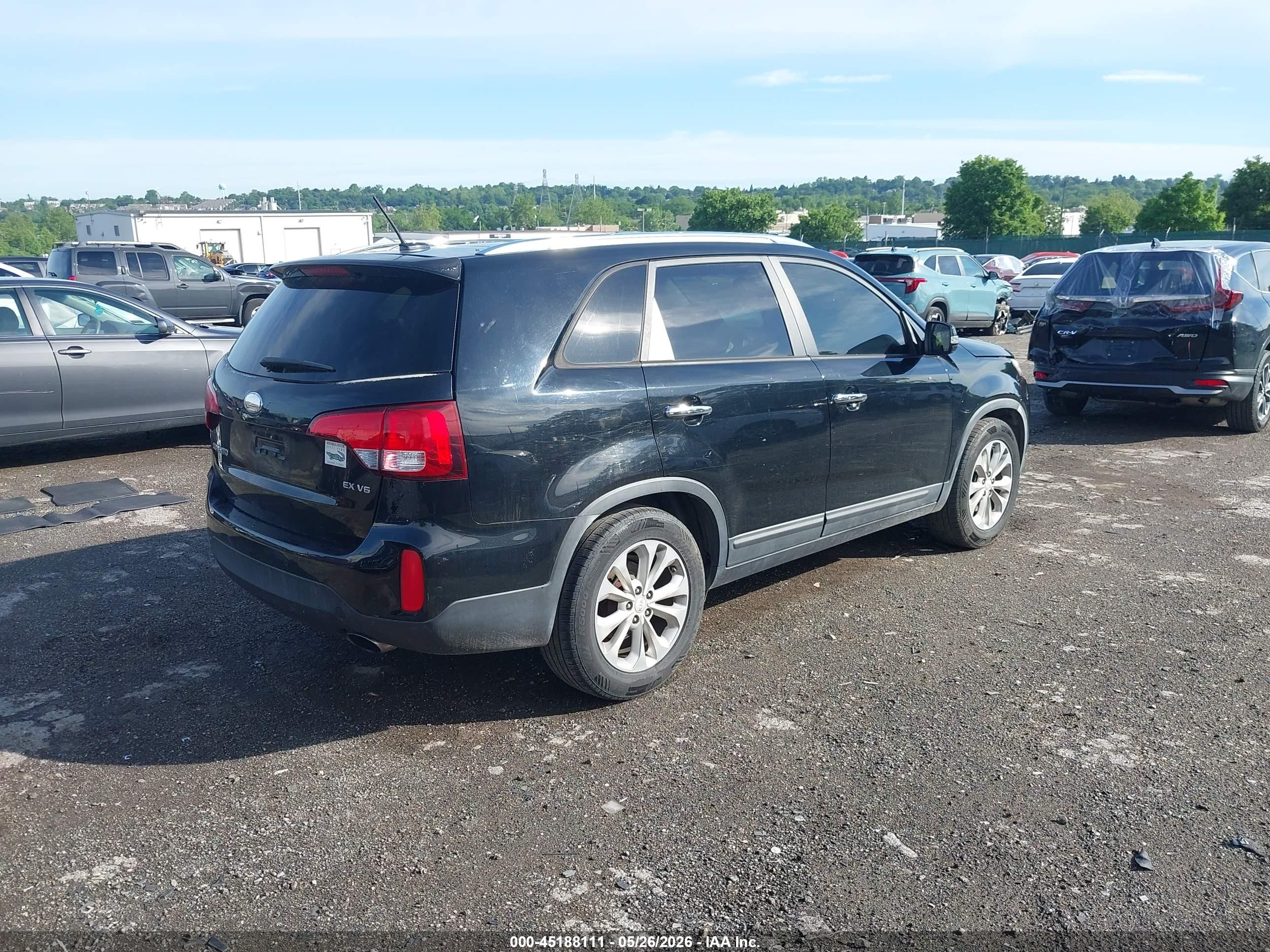 2015 Kia Sorento Ex V6 Black vin: 5XYKU4A73FG585241