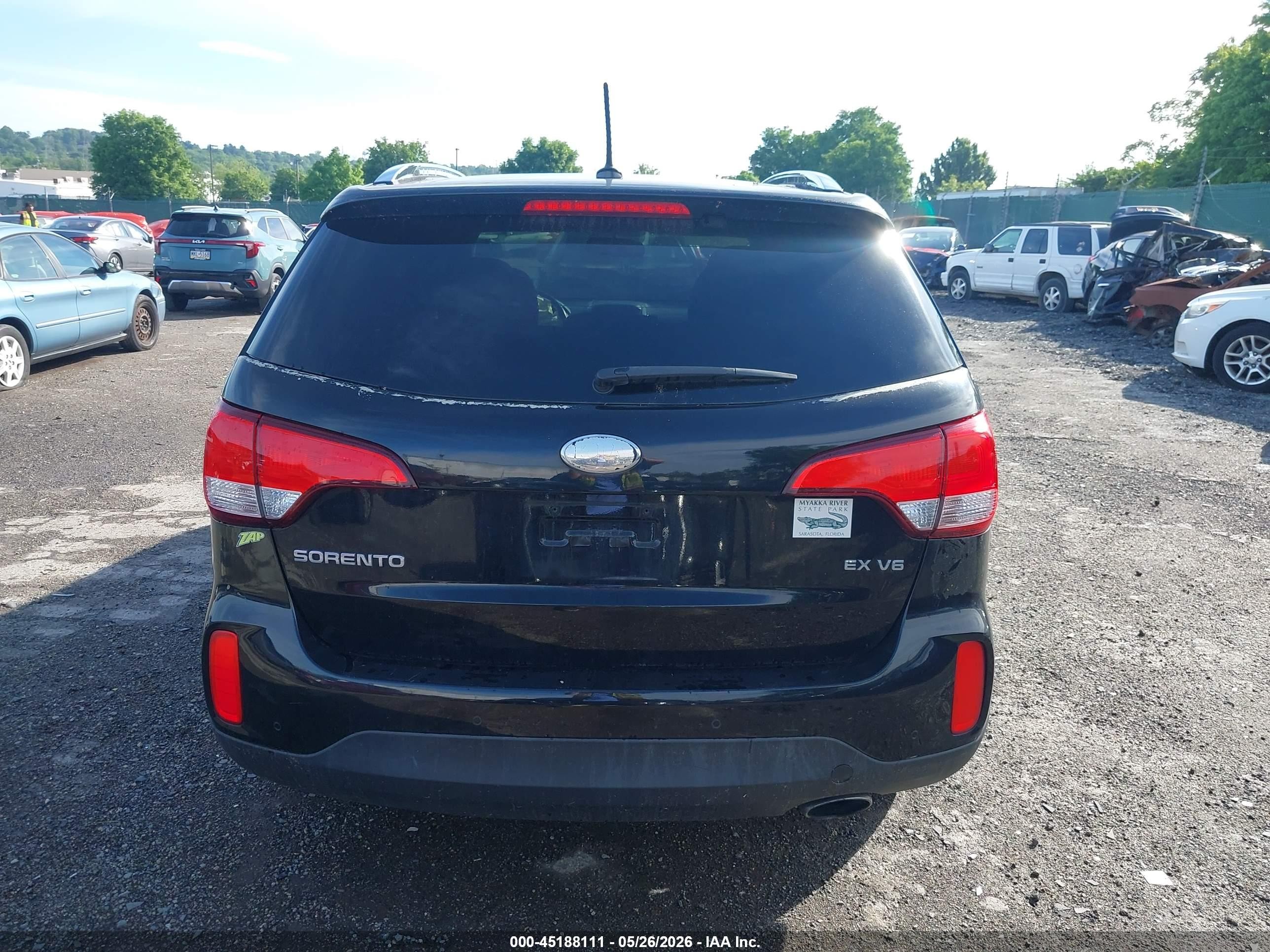 2015 Kia Sorento Ex V6 Black vin: 5XYKU4A73FG585241