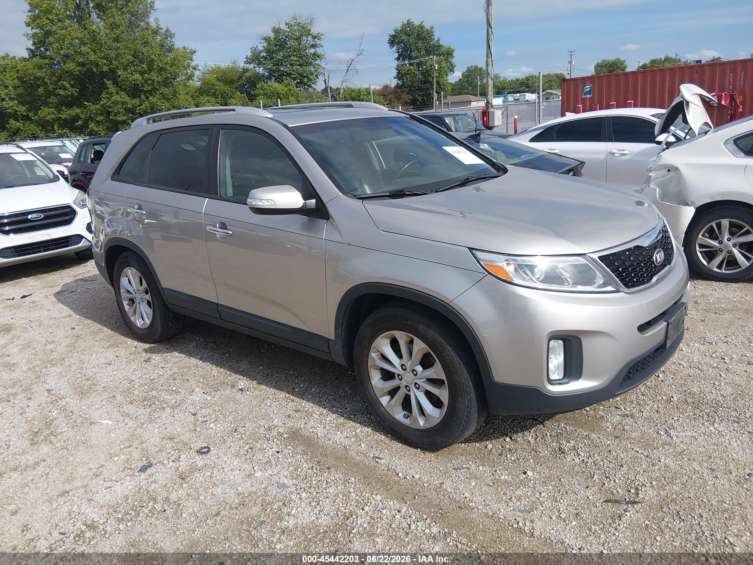 2014 Kia Sorento Ex V6 Gray vin: 5XYKU4A74EG488032