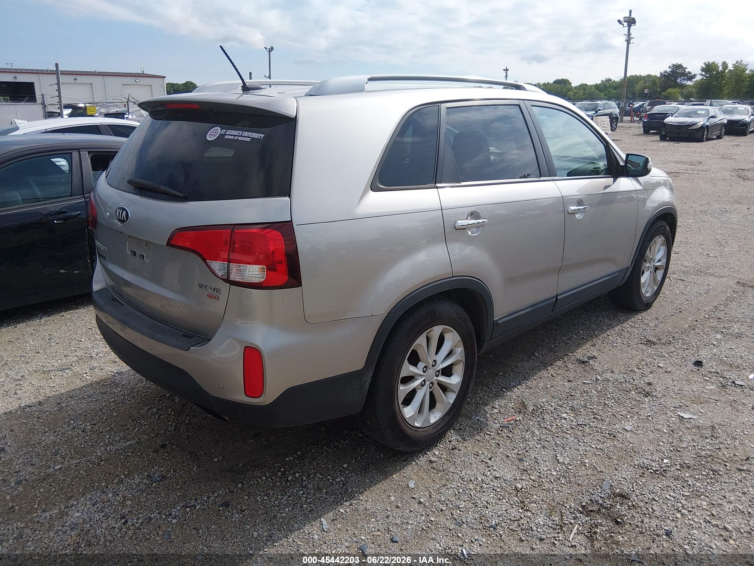 2014 Kia Sorento Ex V6 Gray vin: 5XYKU4A74EG488032