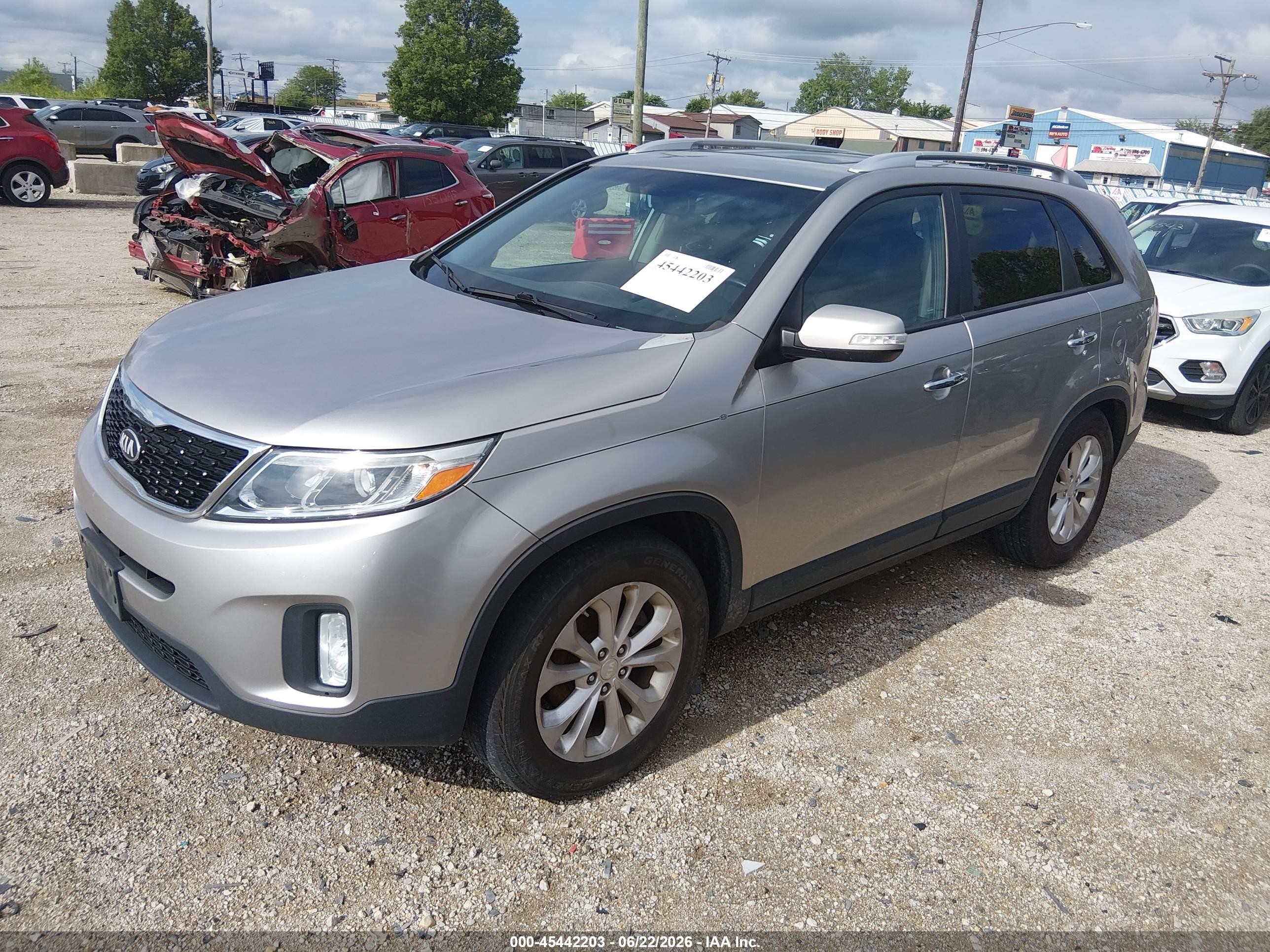 2014 Kia Sorento Ex V6 Gray vin: 5XYKU4A74EG488032