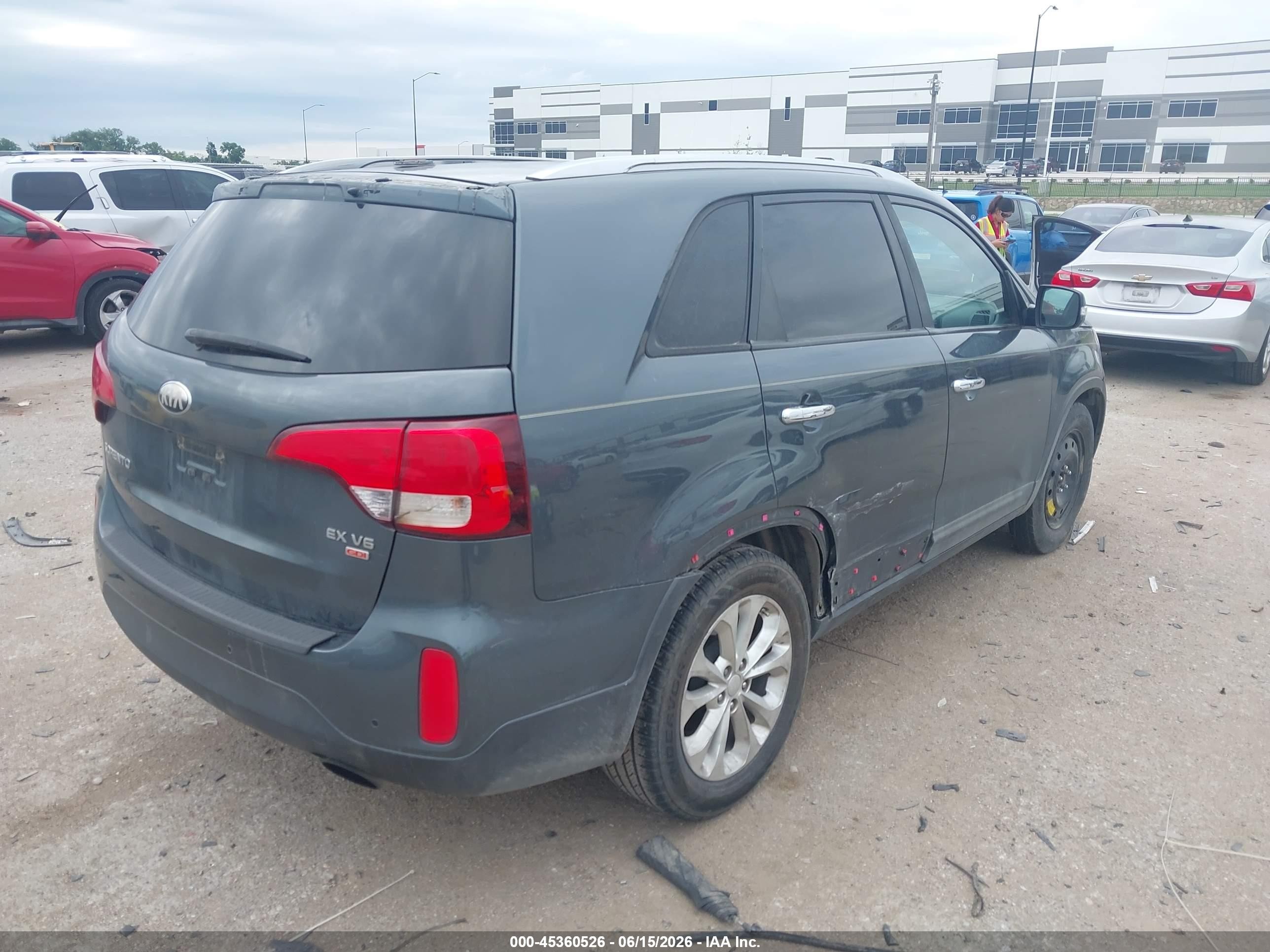 2014 Kia Sorento Ex V6 Gray vin: 5XYKU4A77EG452822