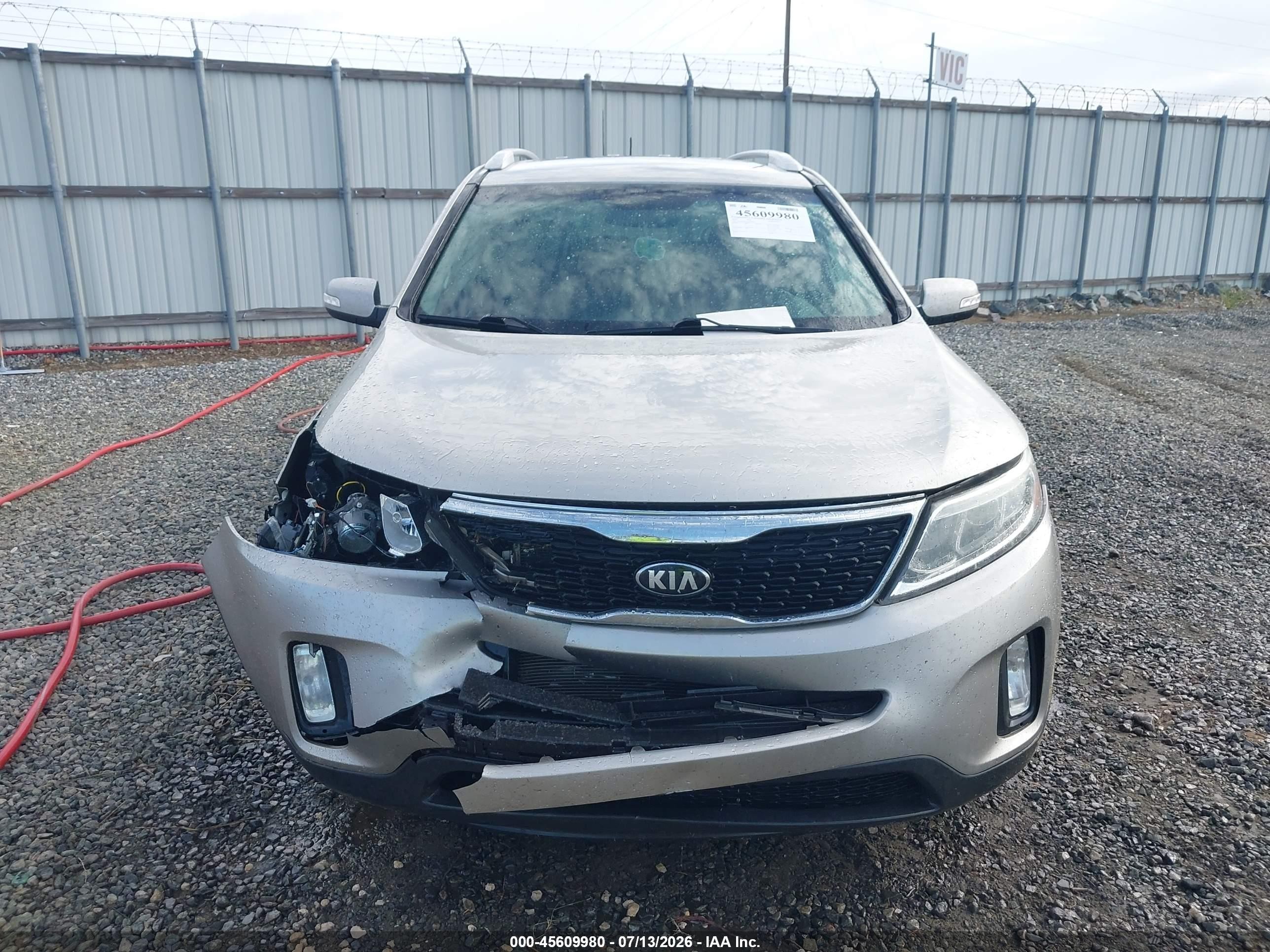 2014 Kia Sorento Ex V6 Silver vin: 5XYKU4A77EG498926