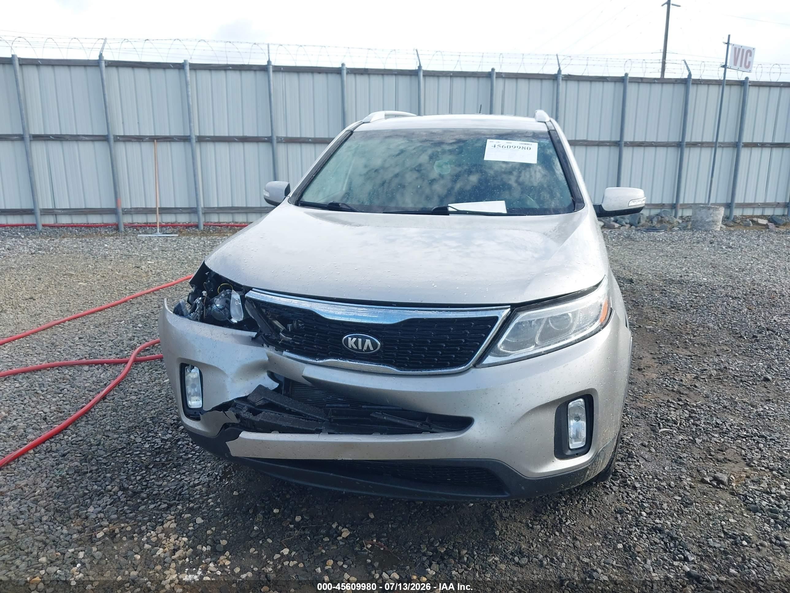 2014 Kia Sorento Ex V6 Silver vin: 5XYKU4A77EG498926