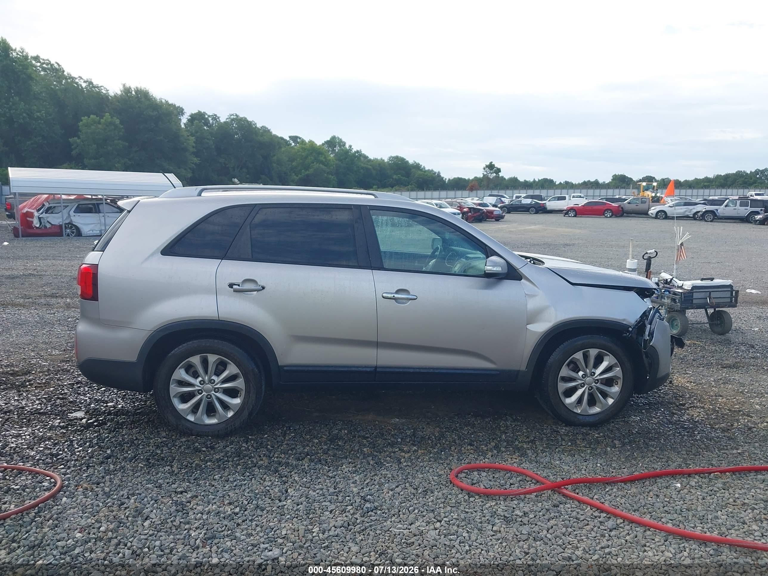 2014 Kia Sorento Ex V6 Silver vin: 5XYKU4A77EG498926