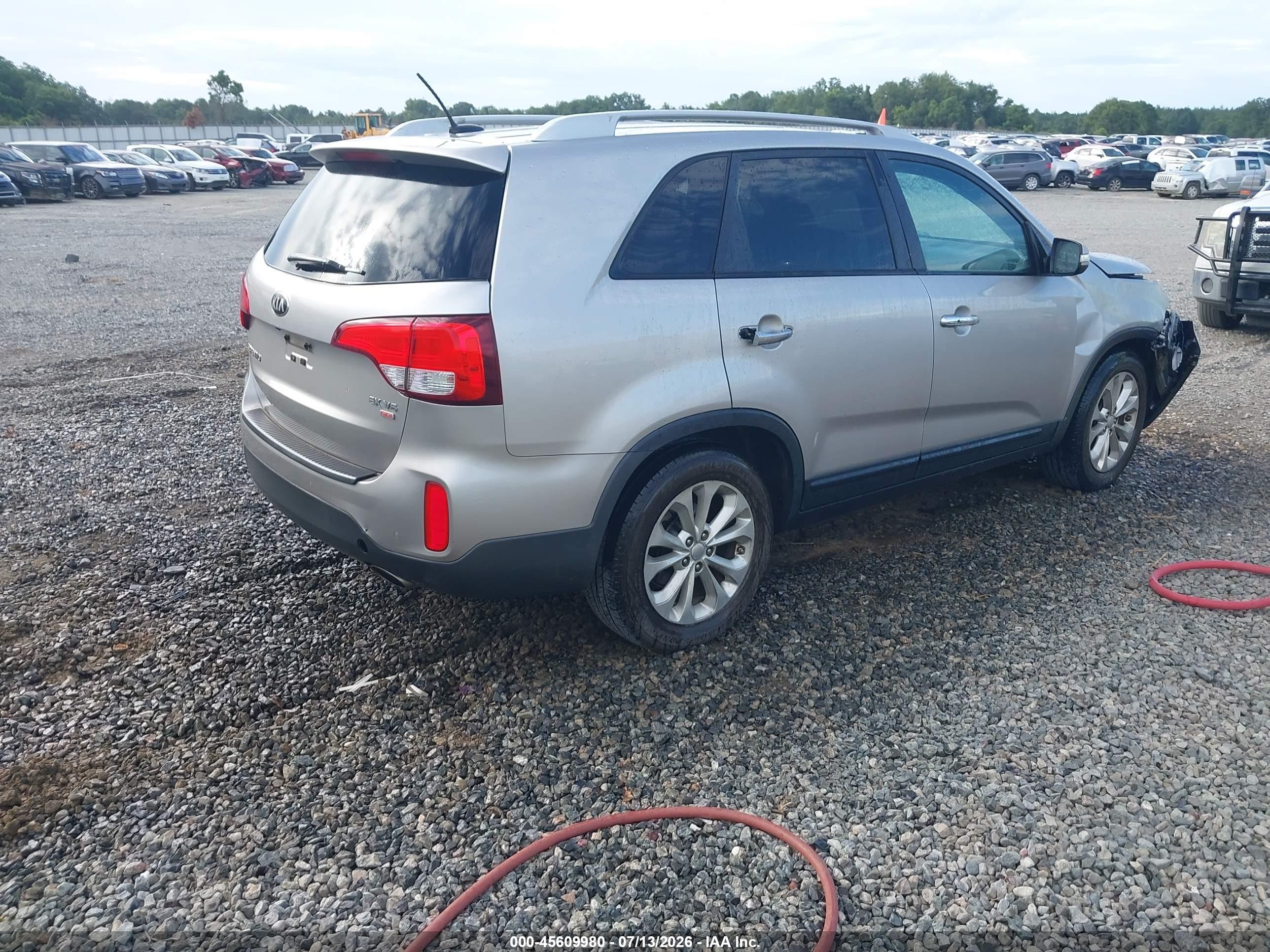 2014 Kia Sorento Ex V6 Silver vin: 5XYKU4A77EG498926