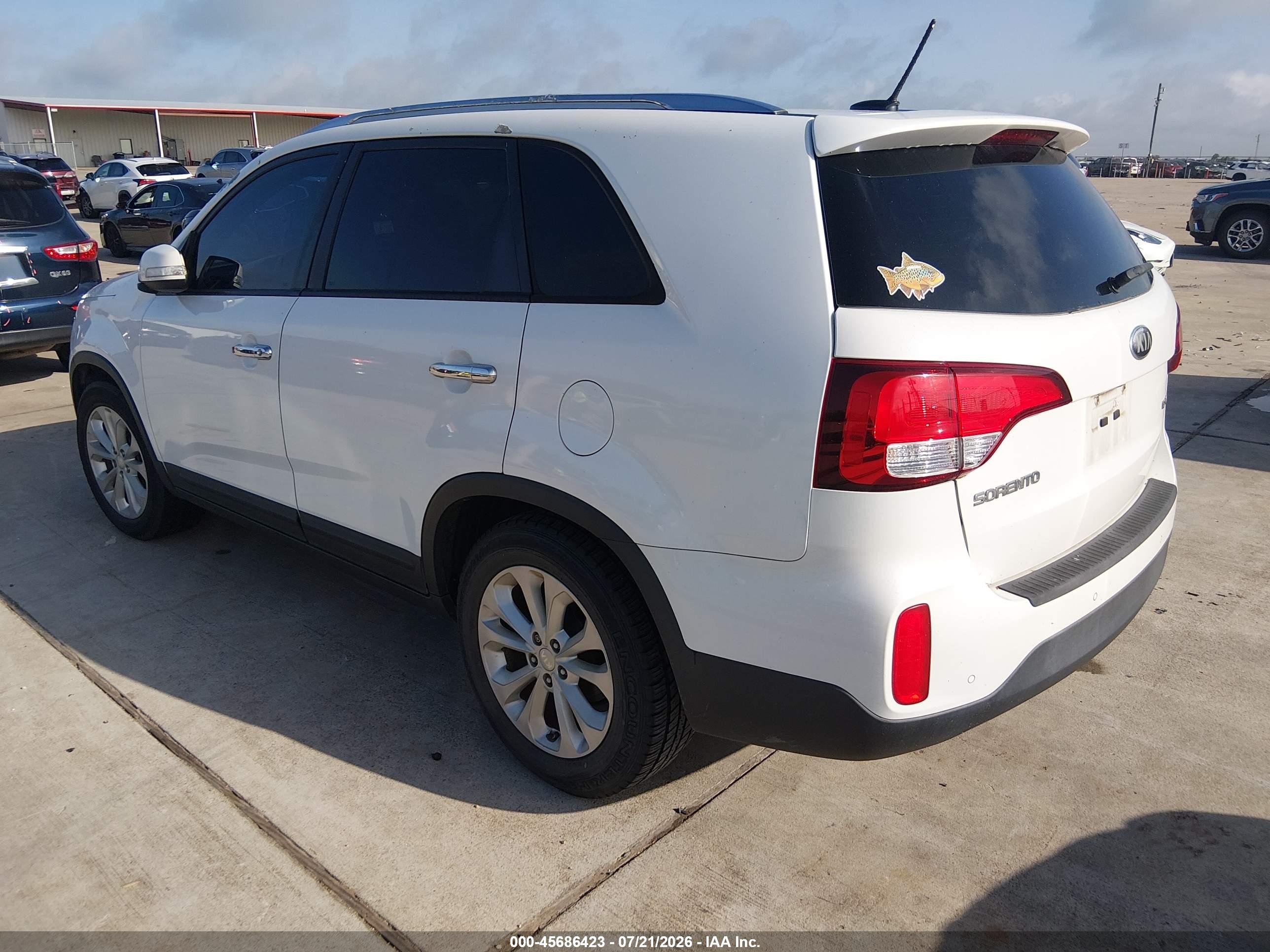 2015 Kia Sorento Ex V6 White vin: 5XYKU4A77FG597926