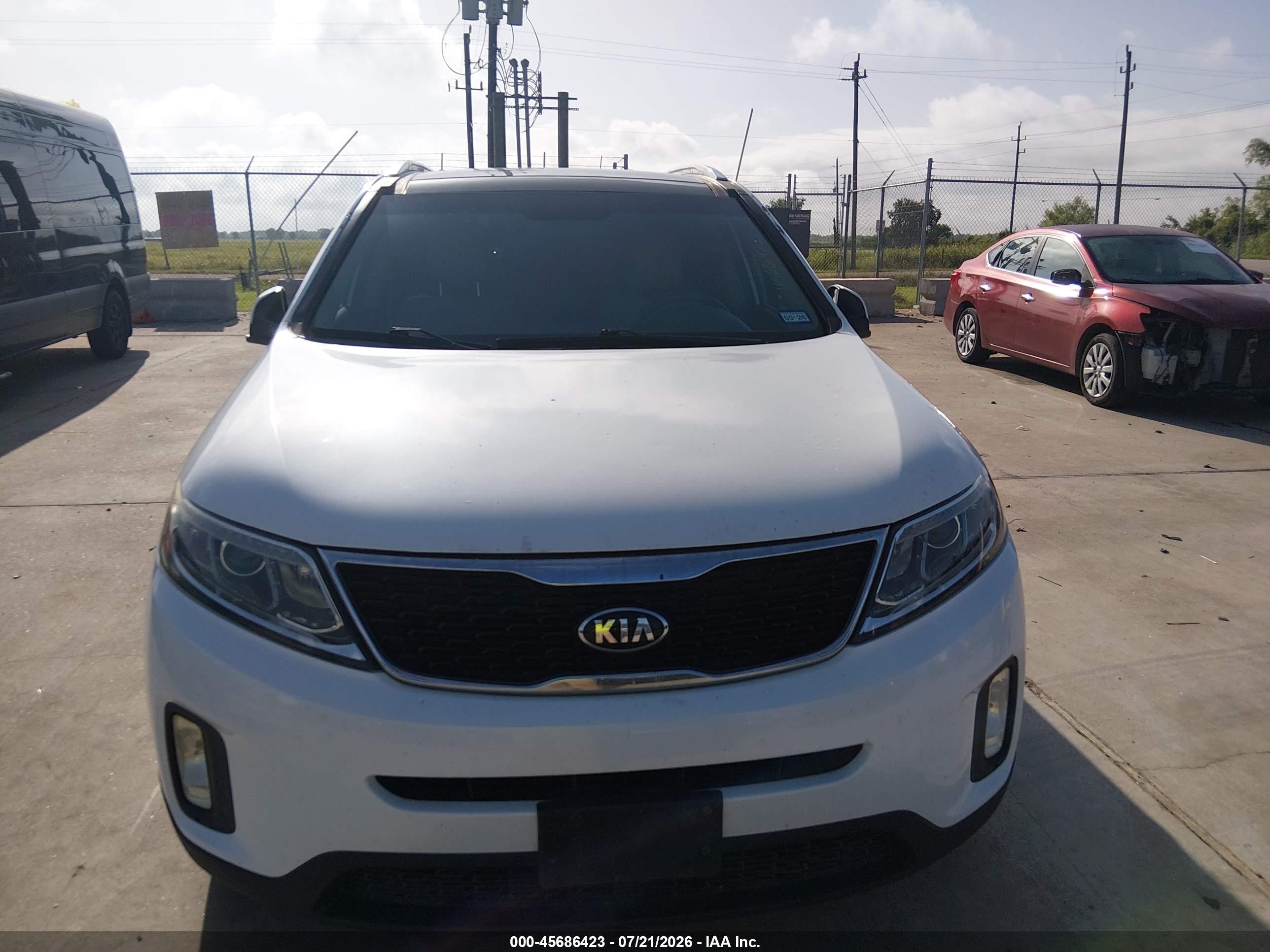2015 Kia Sorento Ex V6 White vin: 5XYKU4A77FG597926