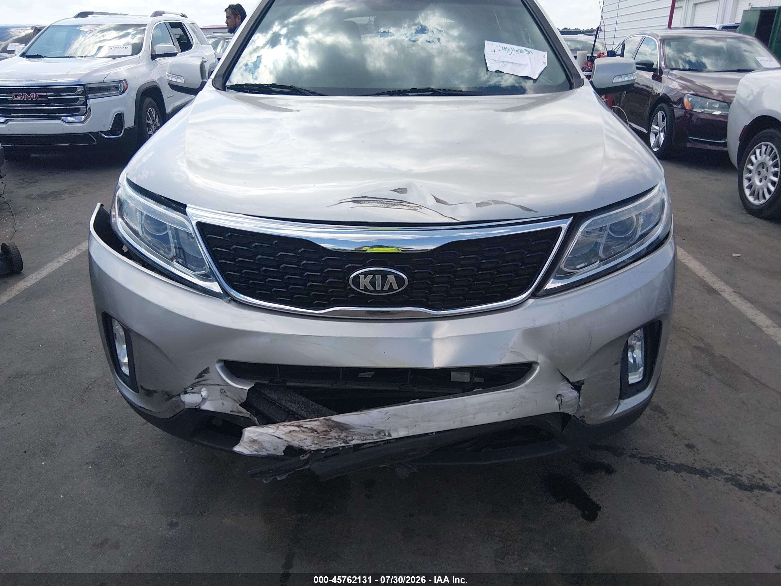 2014 Kia Sorento Ex V6 Silver vin: 5XYKU4A7XEG453379