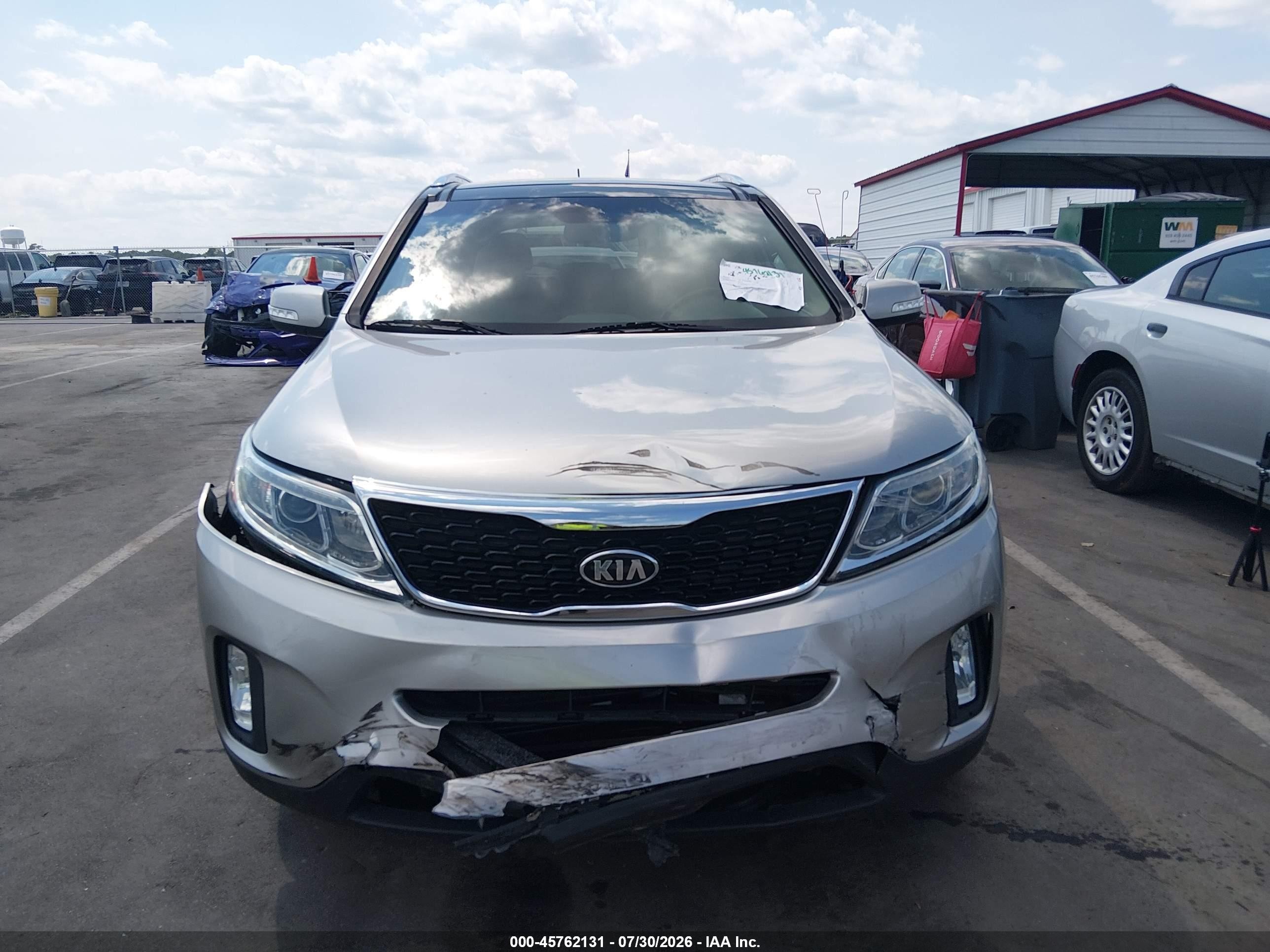 2014 Kia Sorento Ex V6 Silver vin: 5XYKU4A7XEG453379