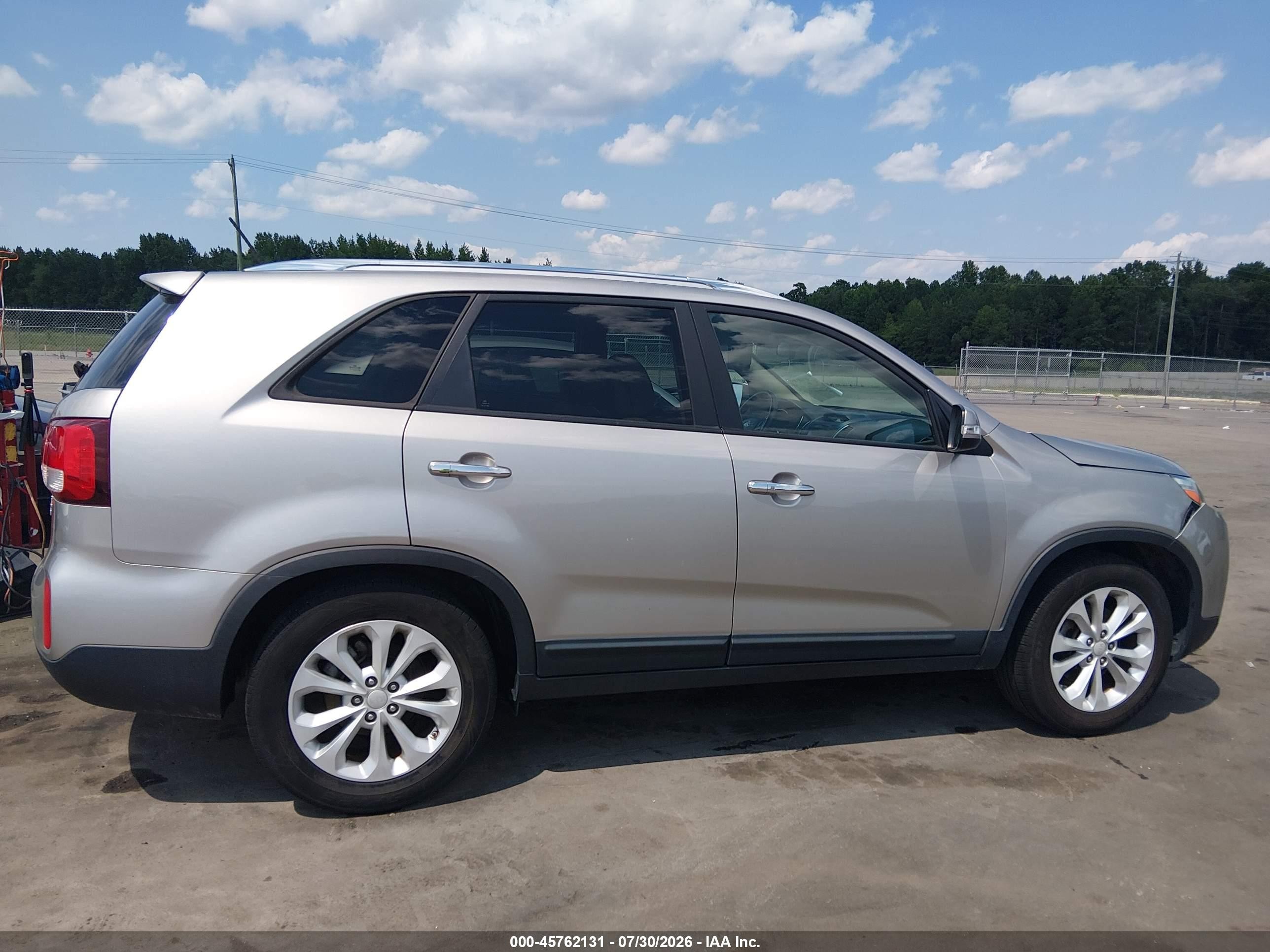 2014 Kia Sorento Ex V6 Silver vin: 5XYKU4A7XEG453379