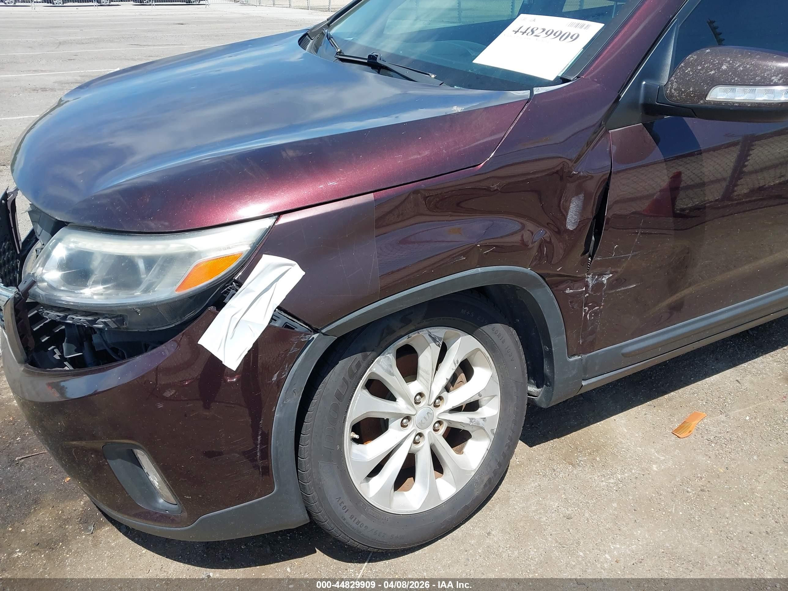 2014 Kia Sorento Ex V6 Burgundy vin: 5XYKU4A7XEG516478