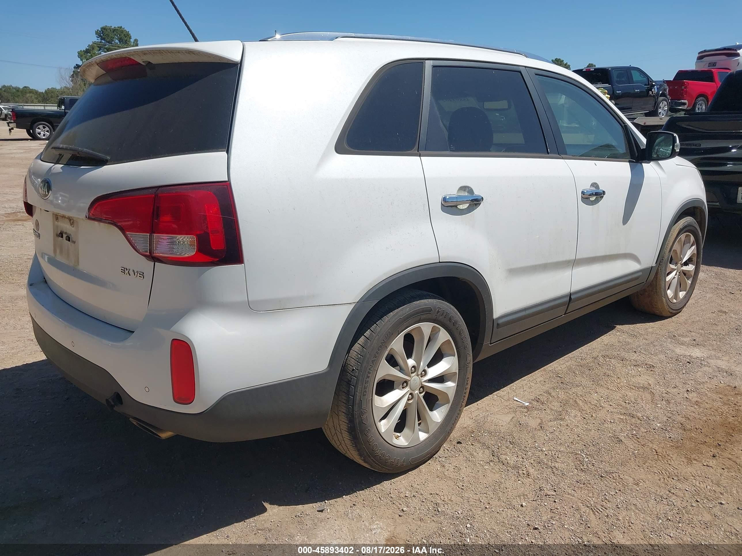 2015 Kia Sorento Ex V6 White vin: 5XYKU4A7XFG655057