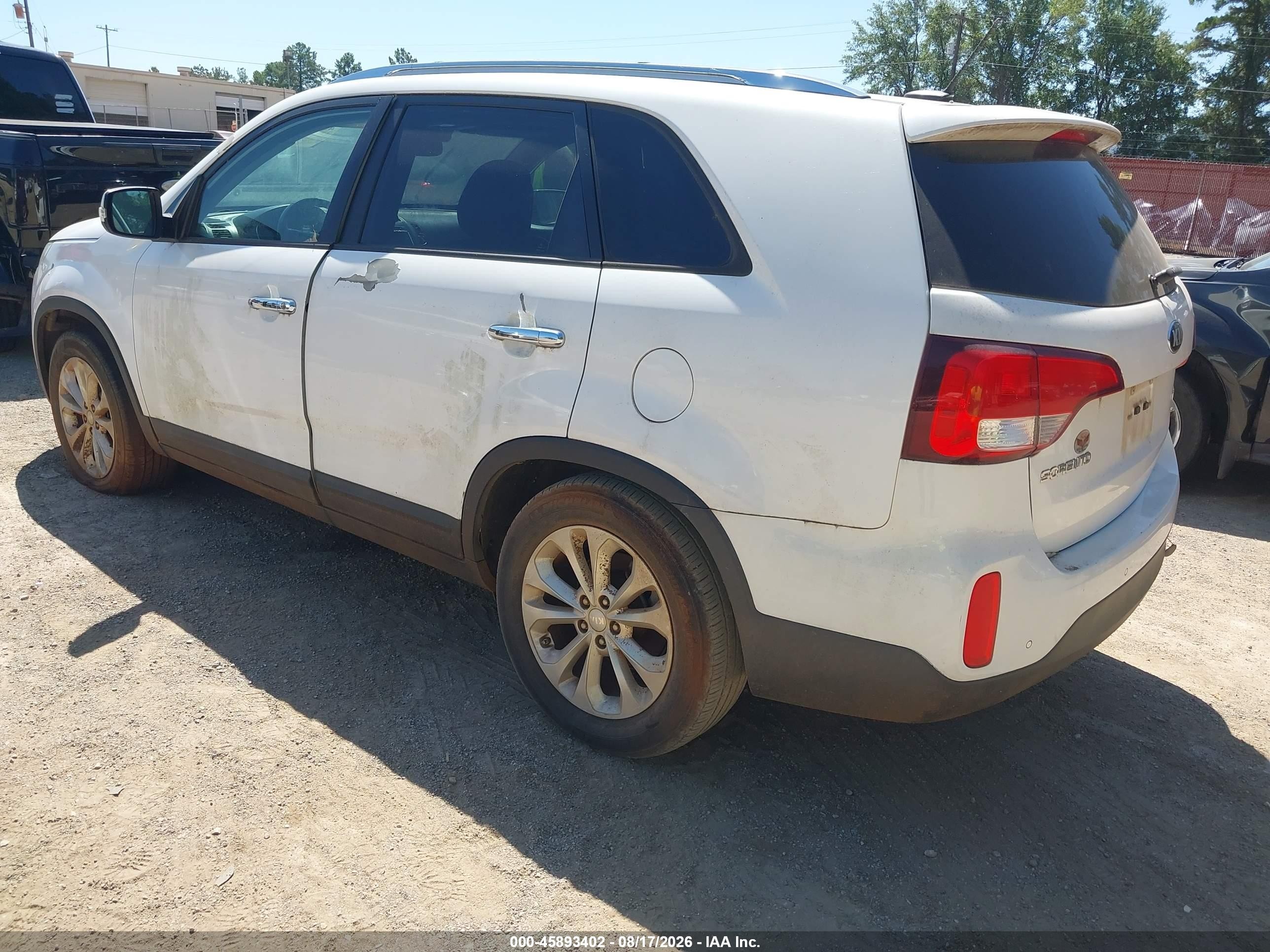 2015 Kia Sorento Ex V6 White vin: 5XYKU4A7XFG655057