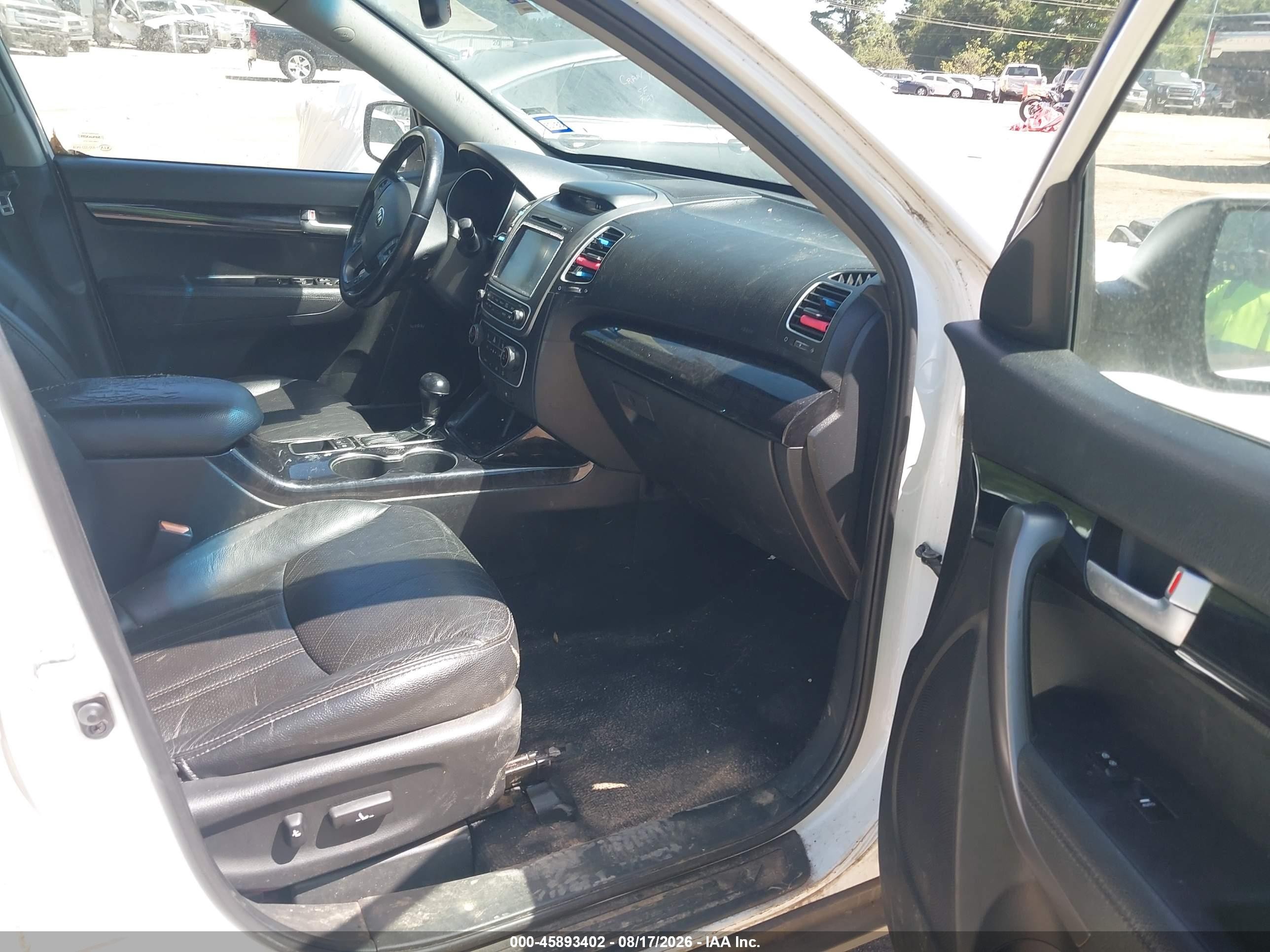 2015 Kia Sorento Ex V6 White vin: 5XYKU4A7XFG655057