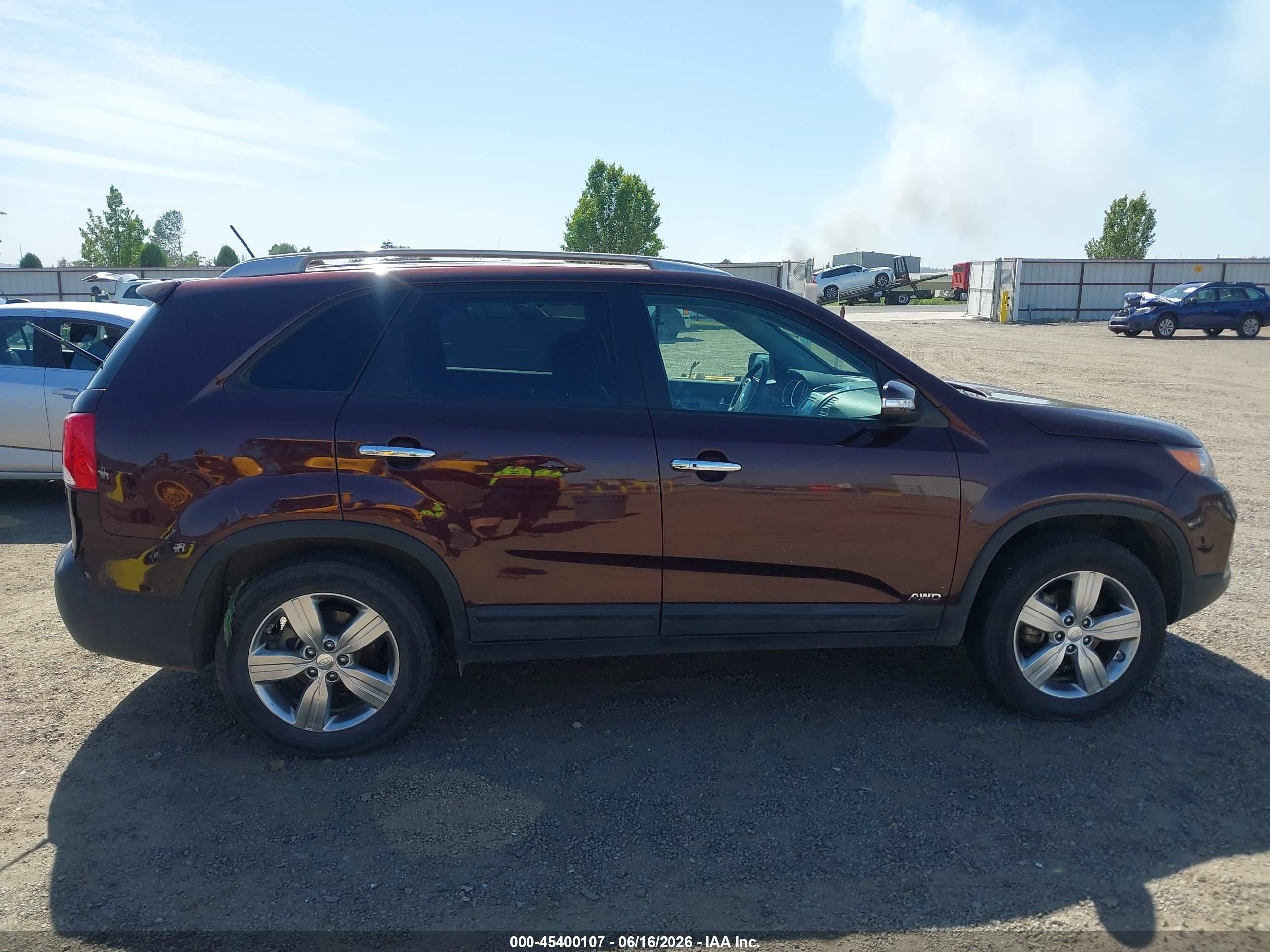 2013 Kia Sorento Ex Burgundy vin: 5XYKUCA67DG365681