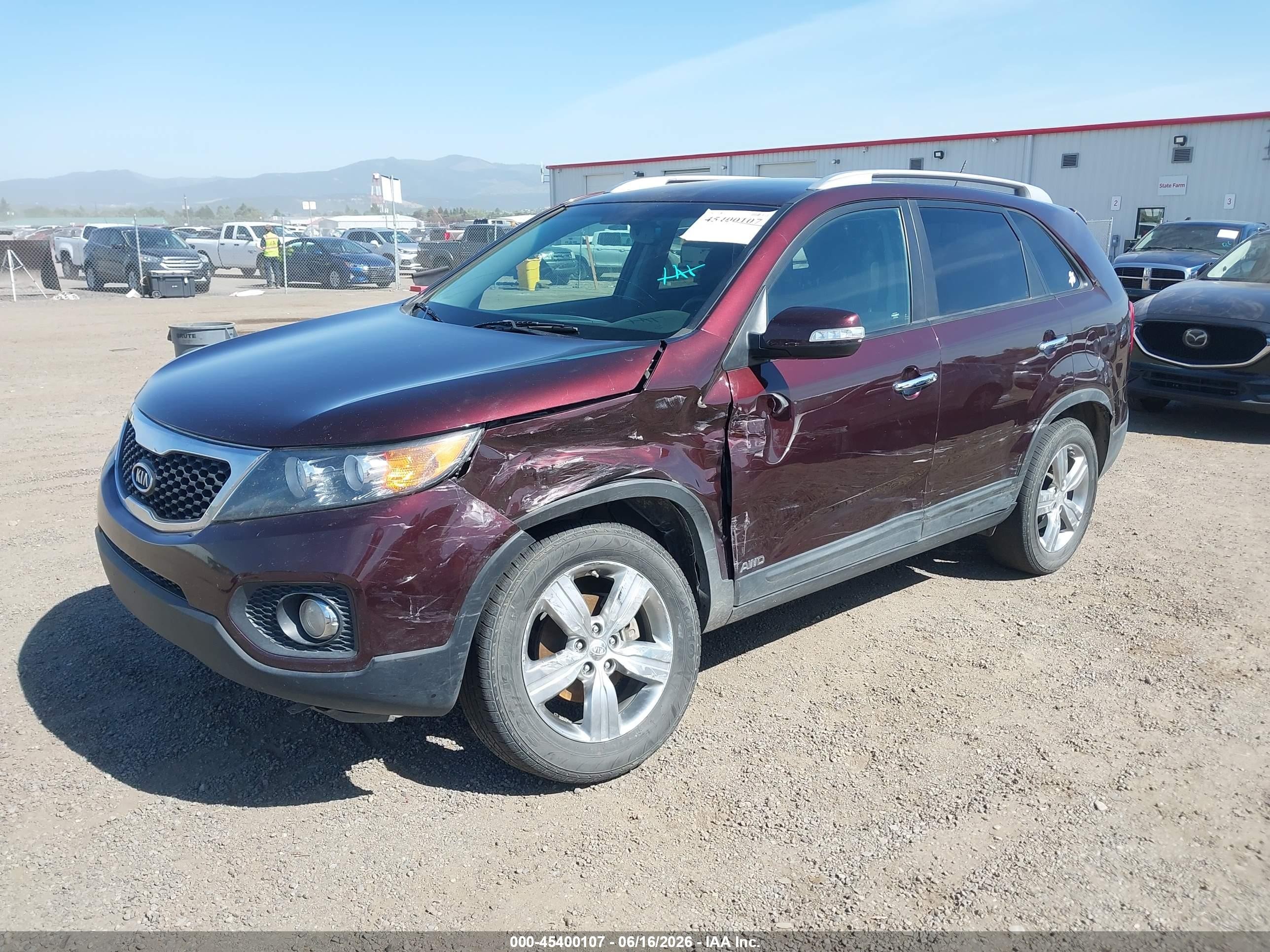 2013 Kia Sorento Ex Burgundy vin: 5XYKUCA67DG365681