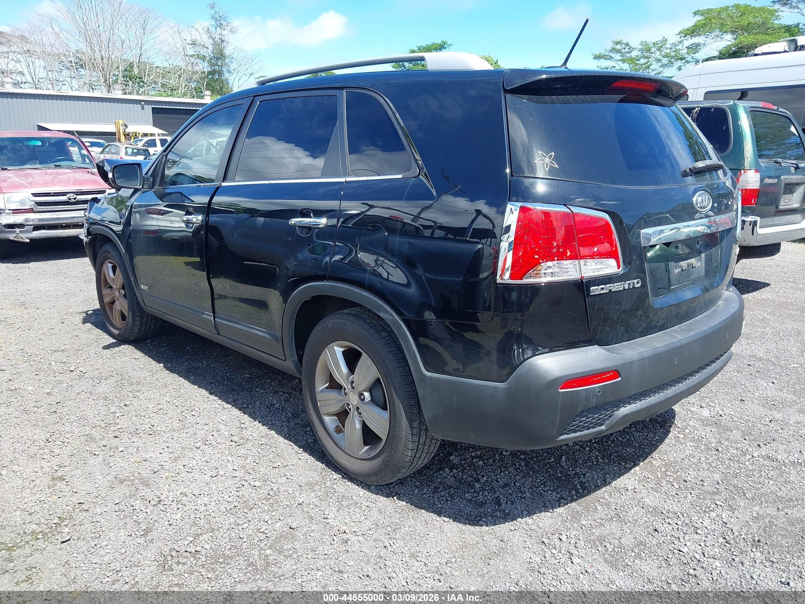 2013 Kia Sorento Ex V6 Black vin: 5XYKUDA20DG374838