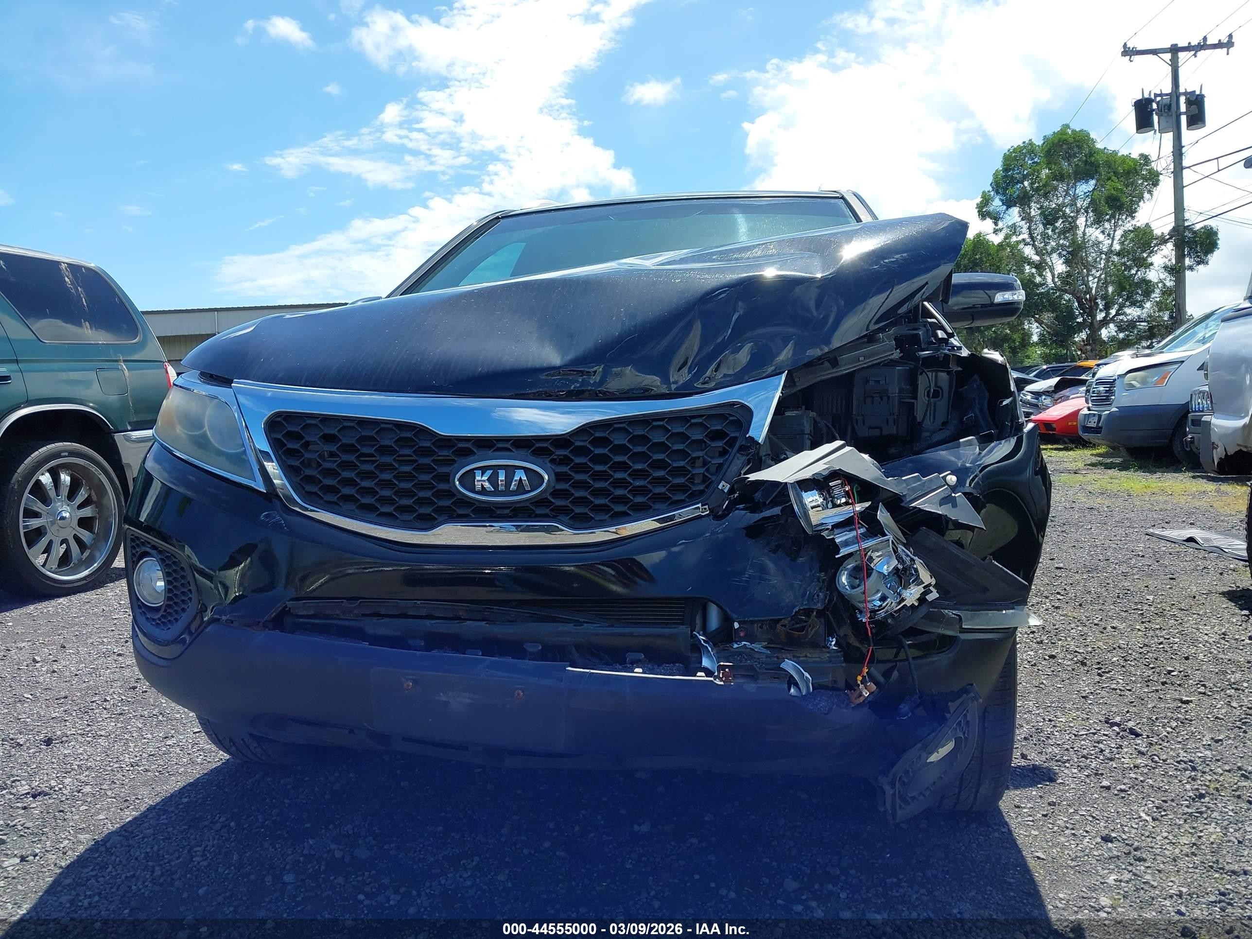 2013 Kia Sorento Ex V6 Black vin: 5XYKUDA20DG374838