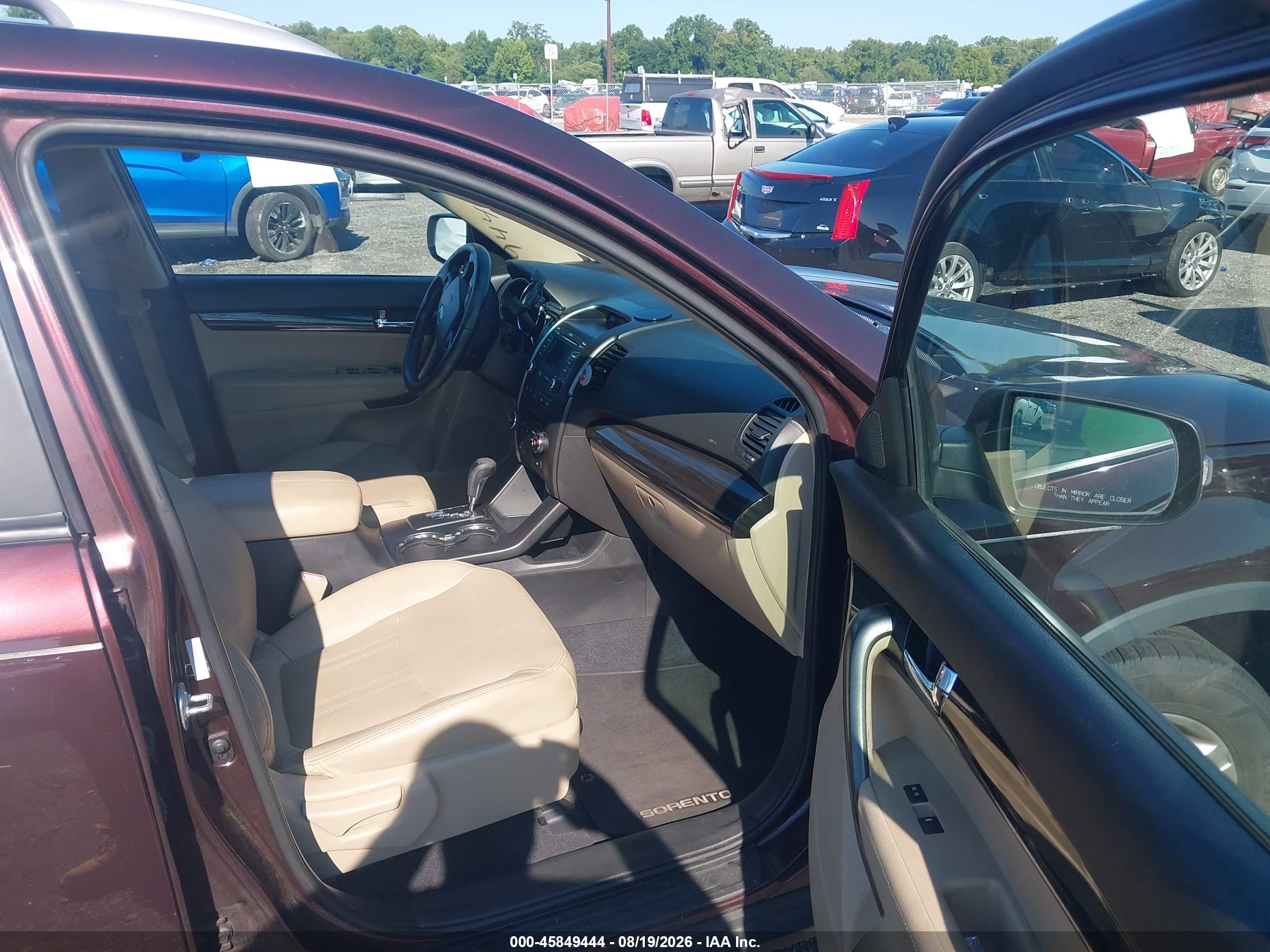 2013 Kia Sorento Ex V6 Burgundy vin: 5XYKUDA20DG401312