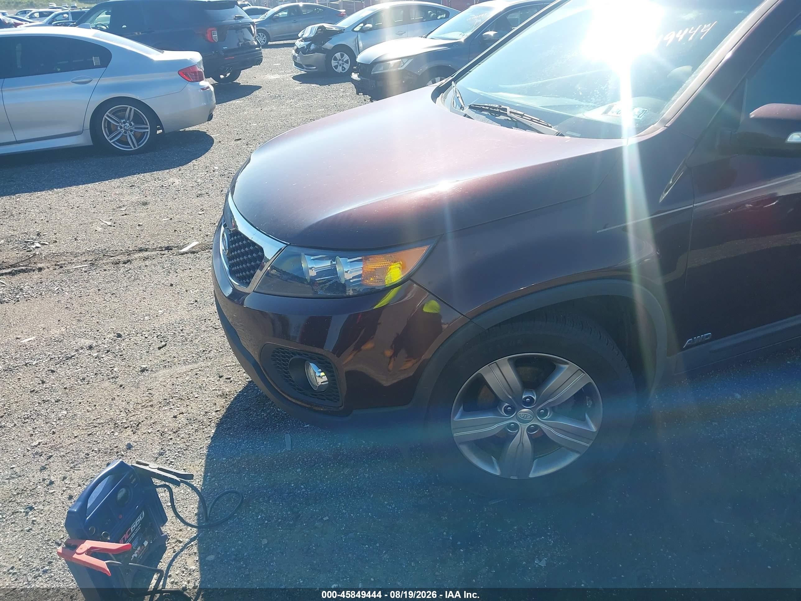 2013 Kia Sorento Ex V6 Burgundy vin: 5XYKUDA20DG401312