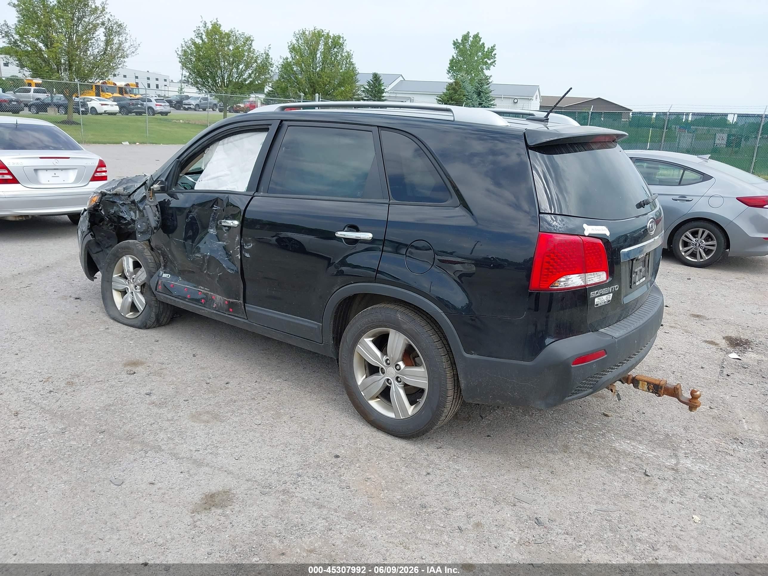 2013 Kia Sorento Ex V6 Black vin: 5XYKUDA20DG411421