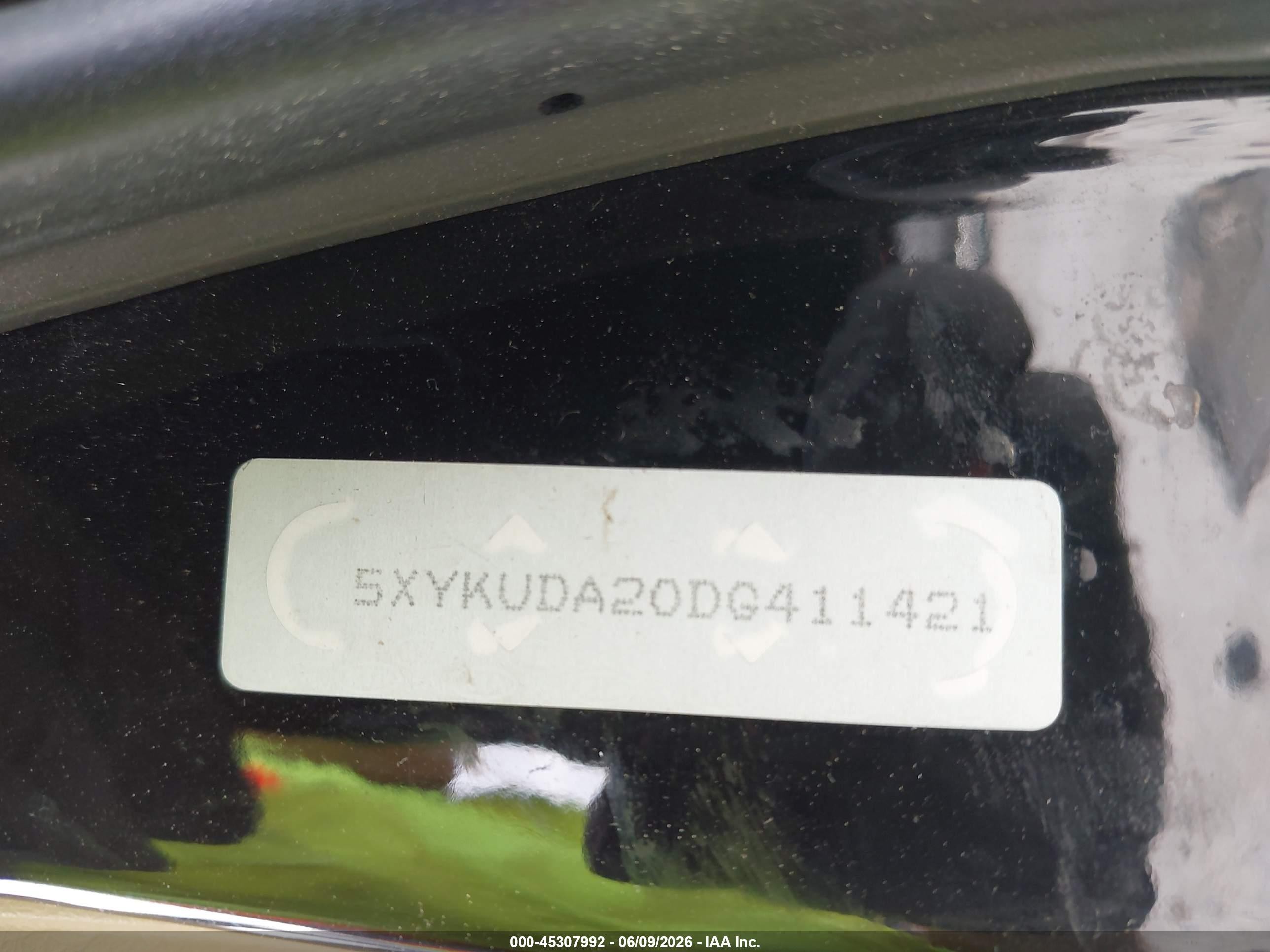 2013 Kia Sorento Ex V6 Black vin: 5XYKUDA20DG411421