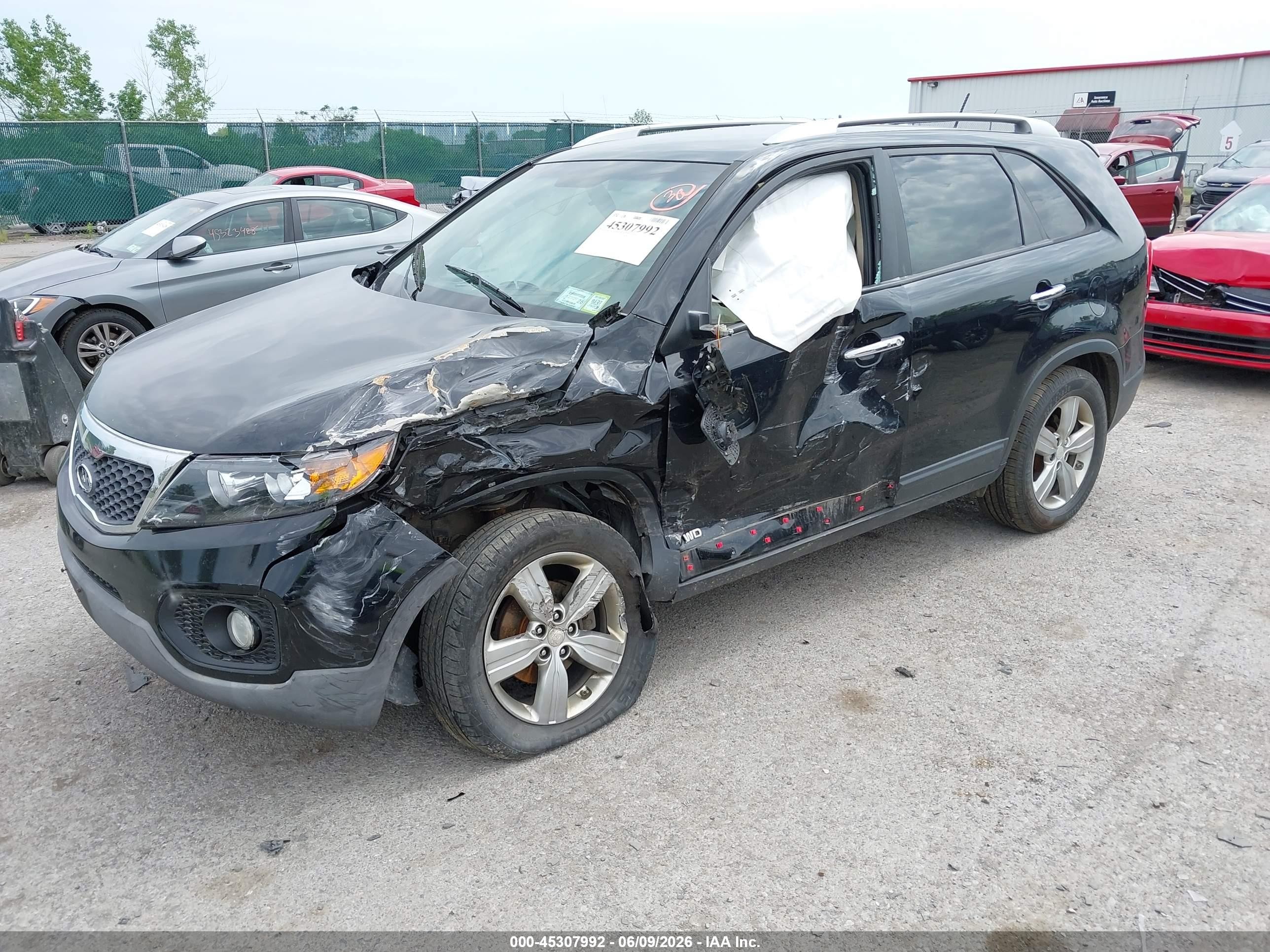 2013 Kia Sorento Ex V6 Black vin: 5XYKUDA20DG411421