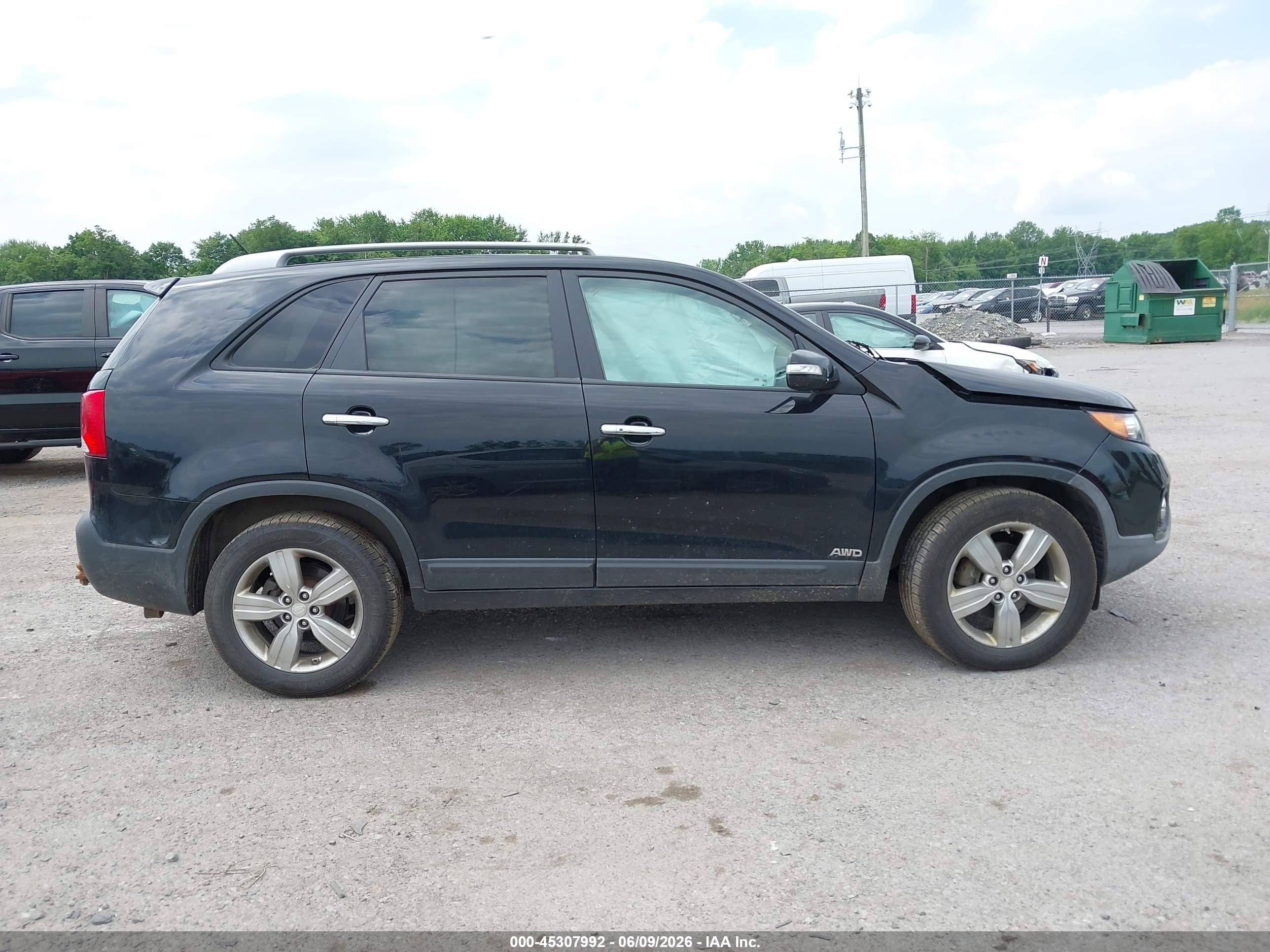 2013 Kia Sorento Ex V6 Black vin: 5XYKUDA20DG411421