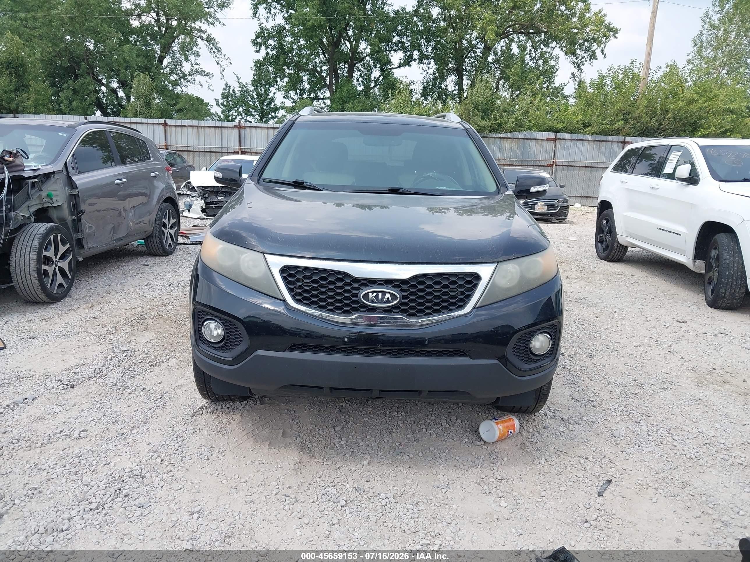 2011 Kia Sorento Ex V6 Black vin: 5XYKUDA21BG038063
