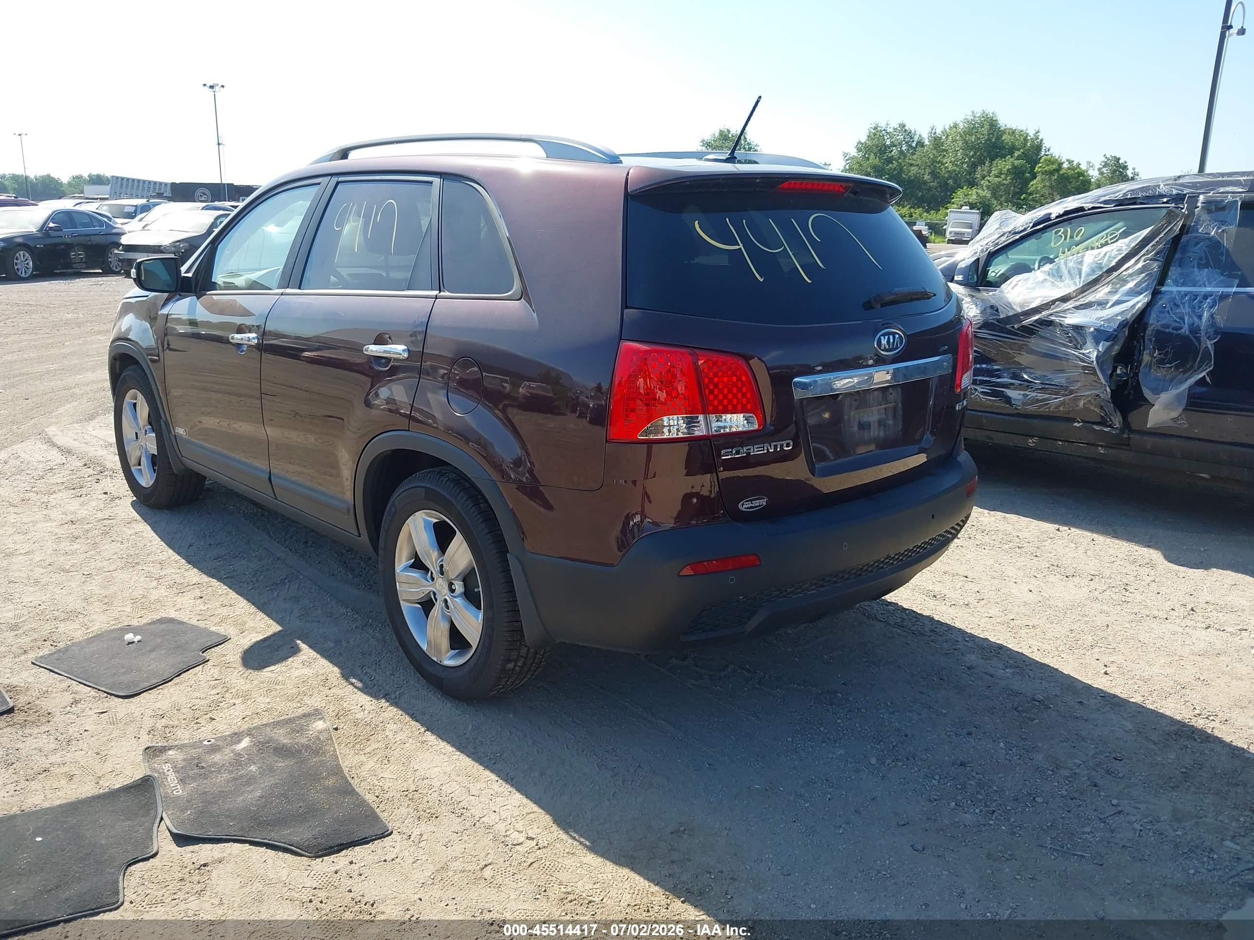 2012 Kia Sorento Ex V6 Purple vin: 5XYKUDA21CG252469