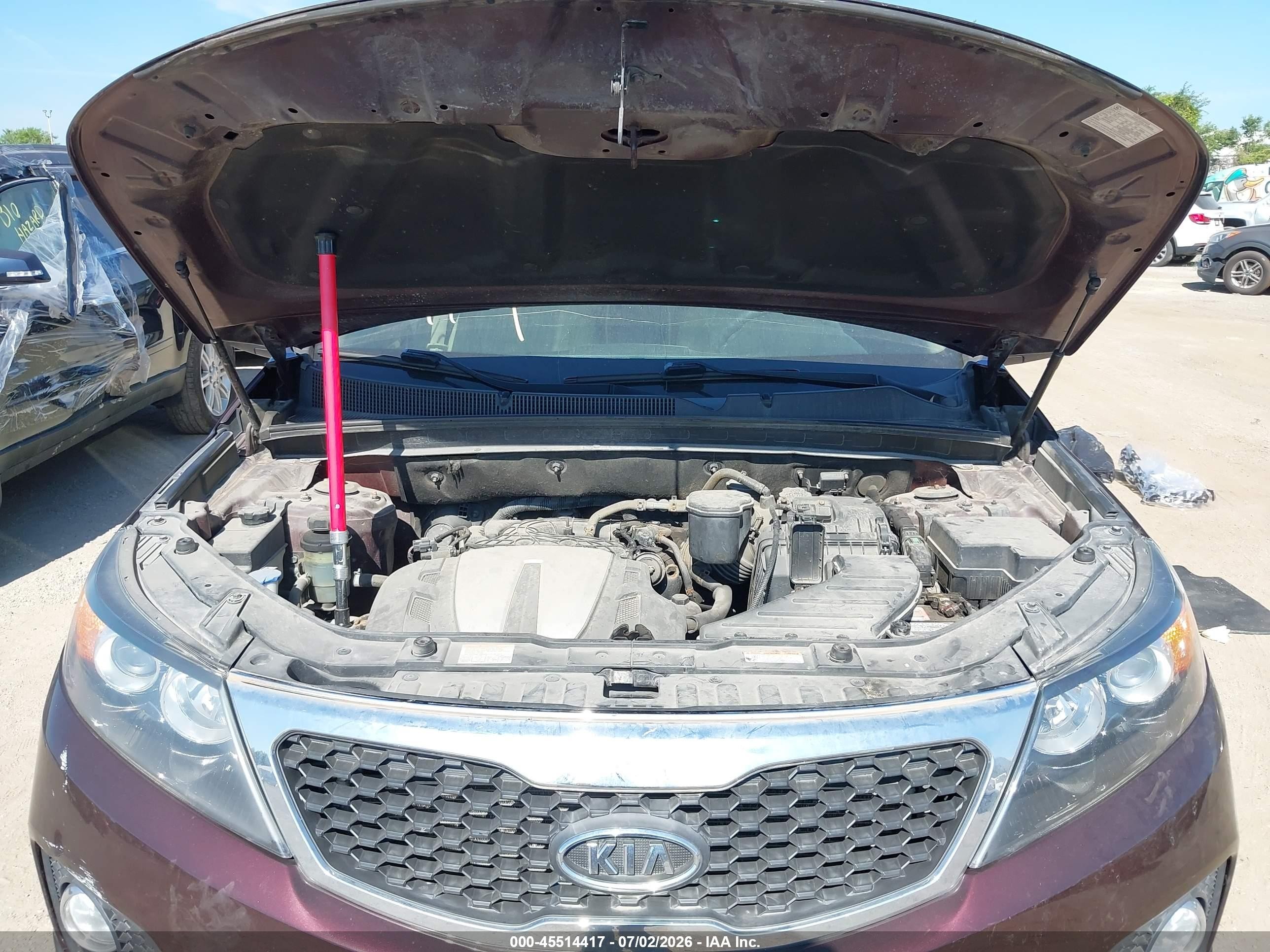2012 Kia Sorento Ex V6 Purple vin: 5XYKUDA21CG252469