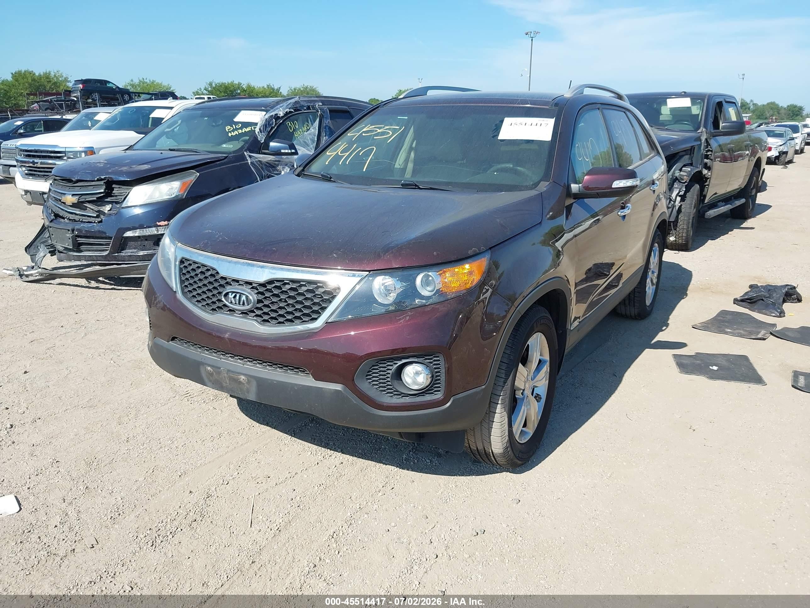 2012 Kia Sorento Ex V6 Purple vin: 5XYKUDA21CG252469