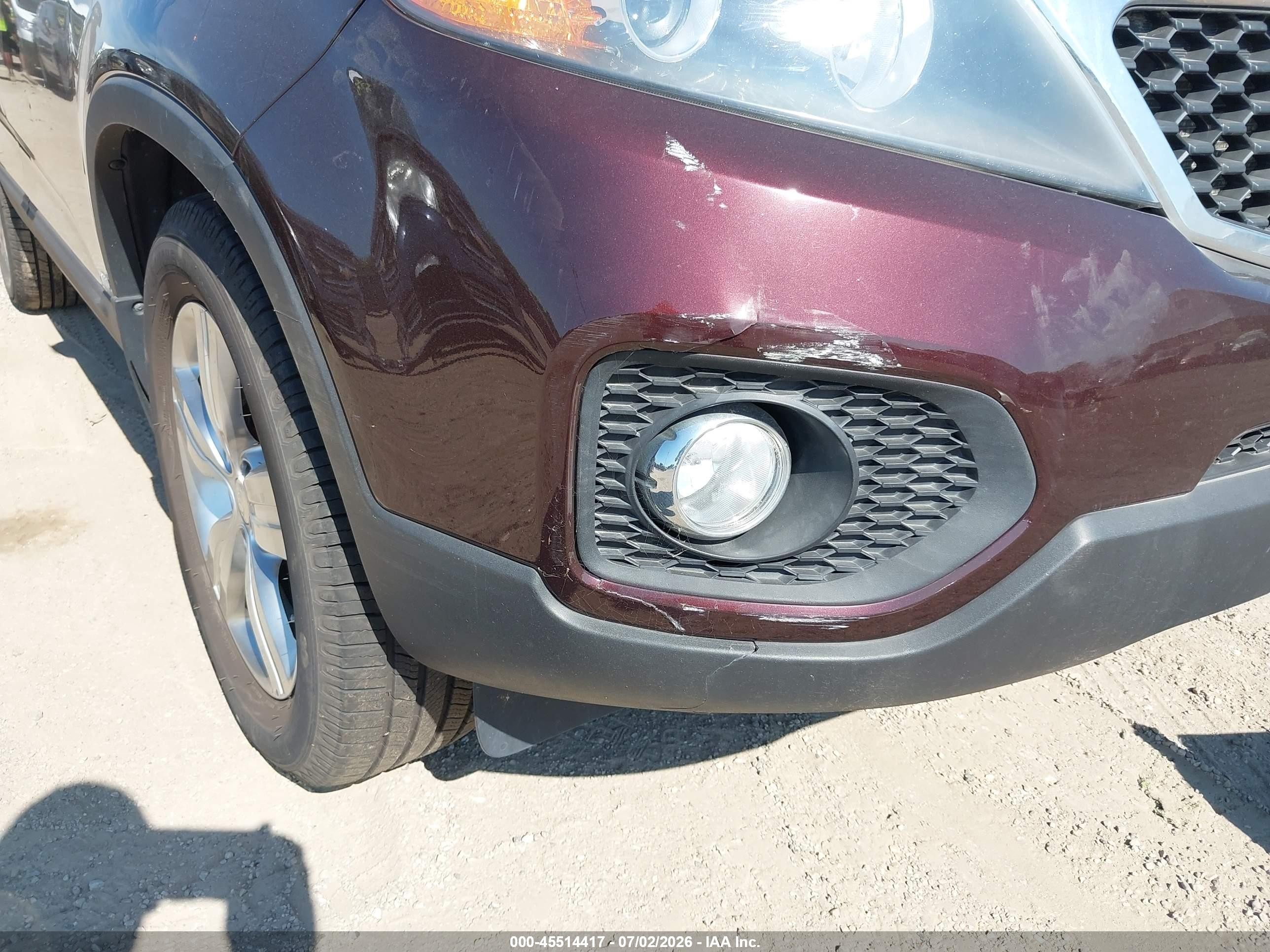 2012 Kia Sorento Ex V6 Purple vin: 5XYKUDA21CG252469