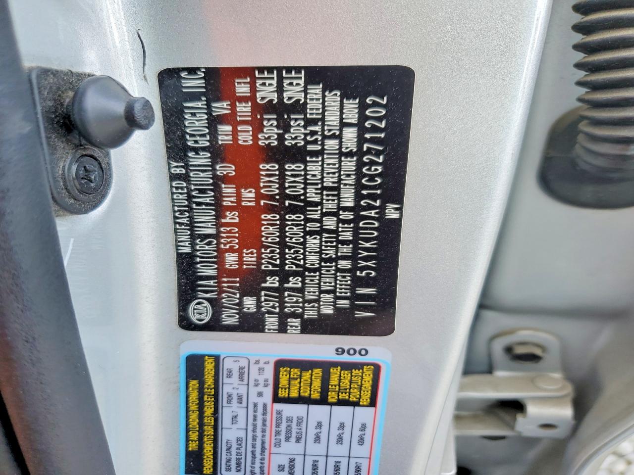 2012 Kia Sorento Ex Silver vin: 5XYKUDA21CG271202