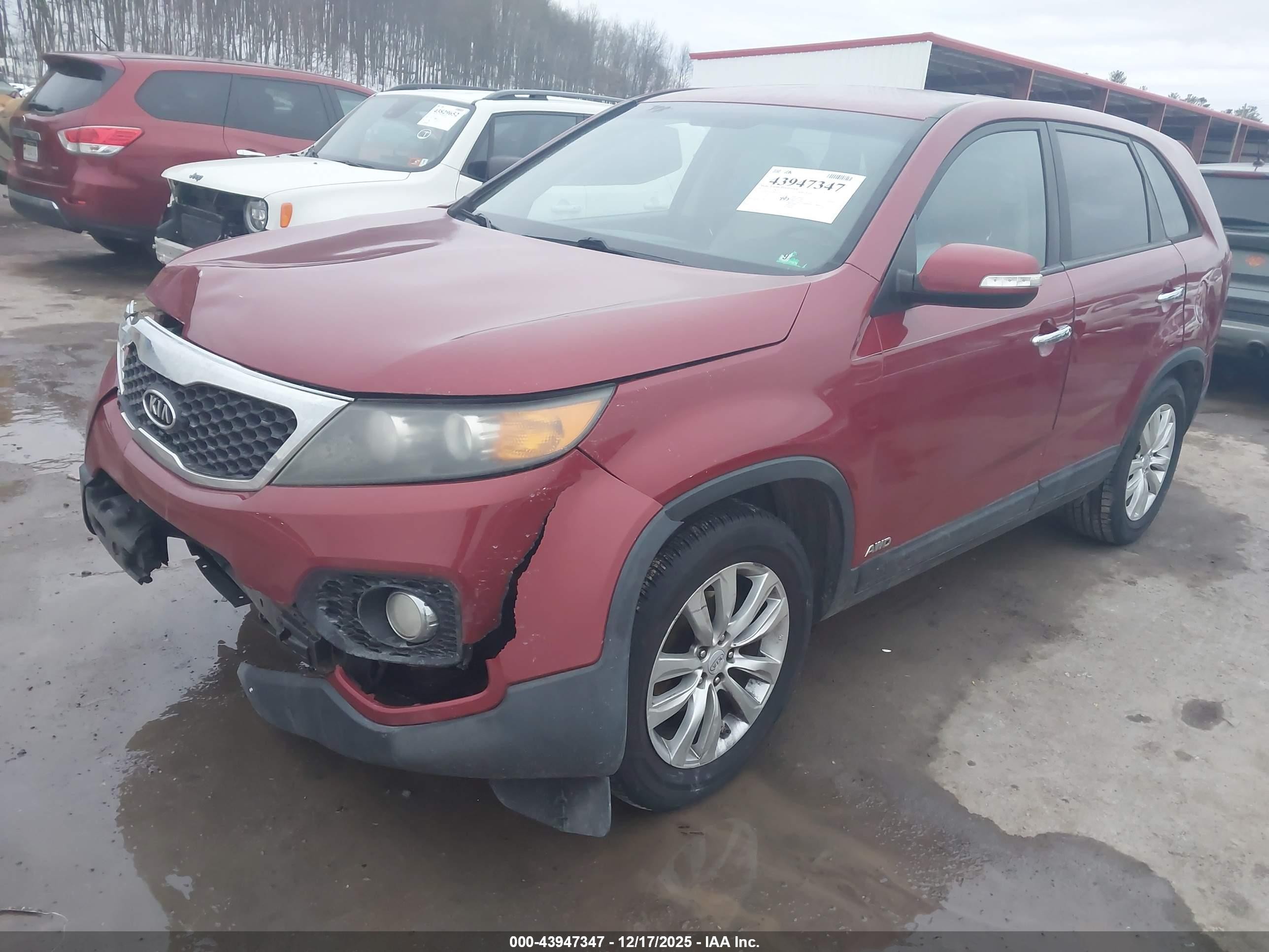 2011 Kia Sorento Ex V6 Красный vin: 5XYKUDA22BG022874