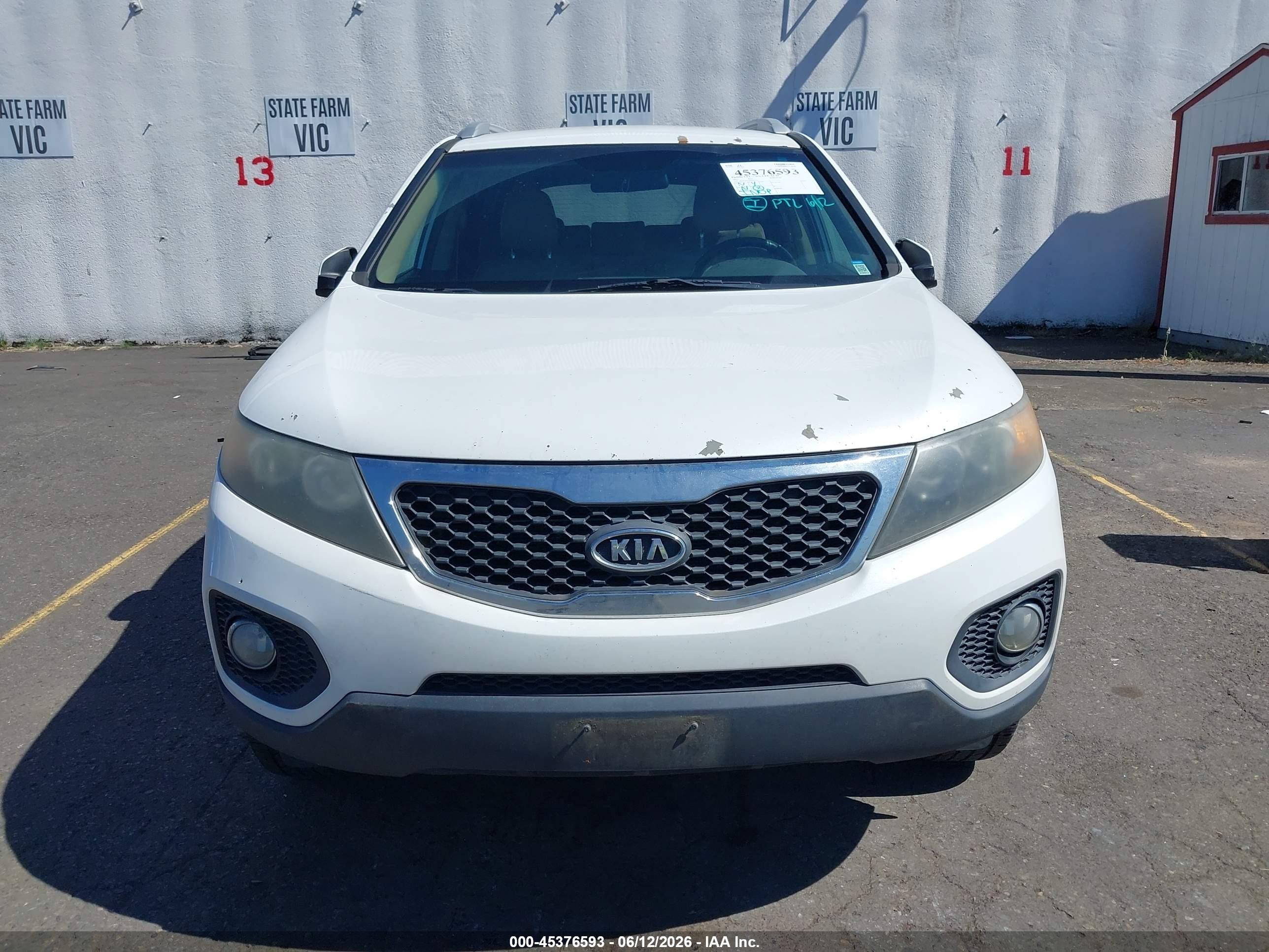 2011 Kia Sorento Ex V6 White vin: 5XYKUDA22BG055731