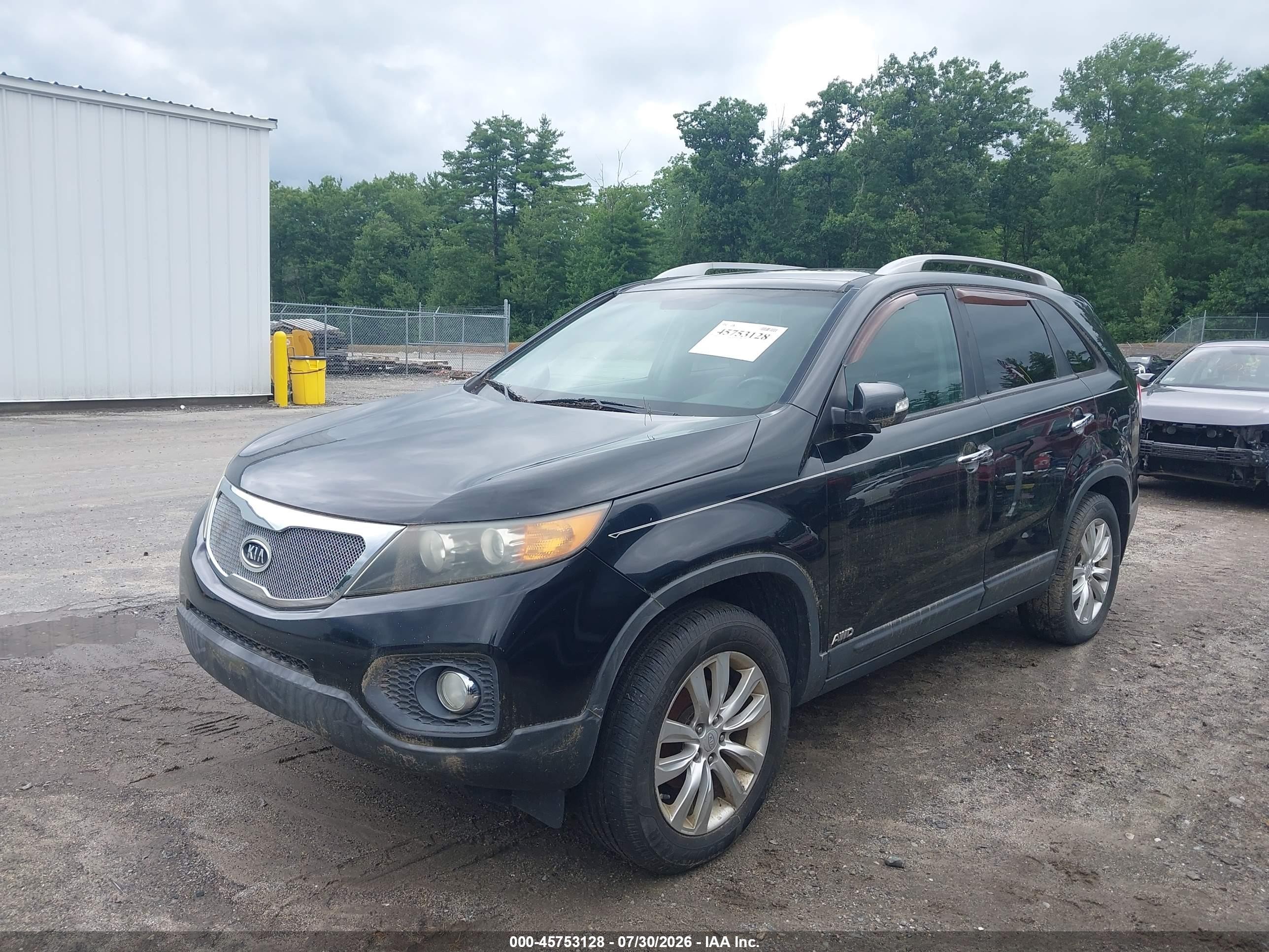 2011 Kia Sorento Ex V6 Black vin: 5XYKUDA22BG086817