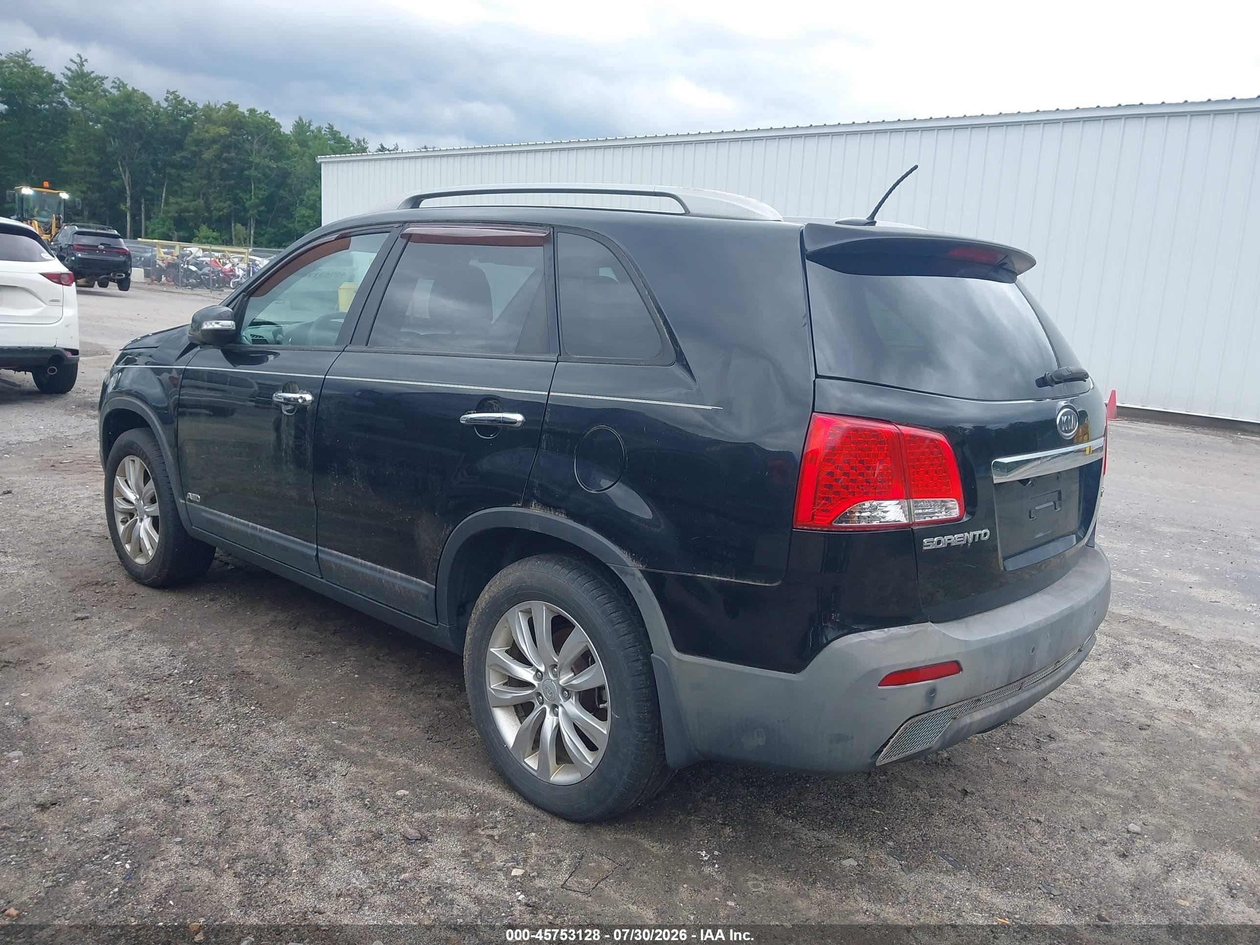 2011 Kia Sorento Ex V6 Black vin: 5XYKUDA22BG086817